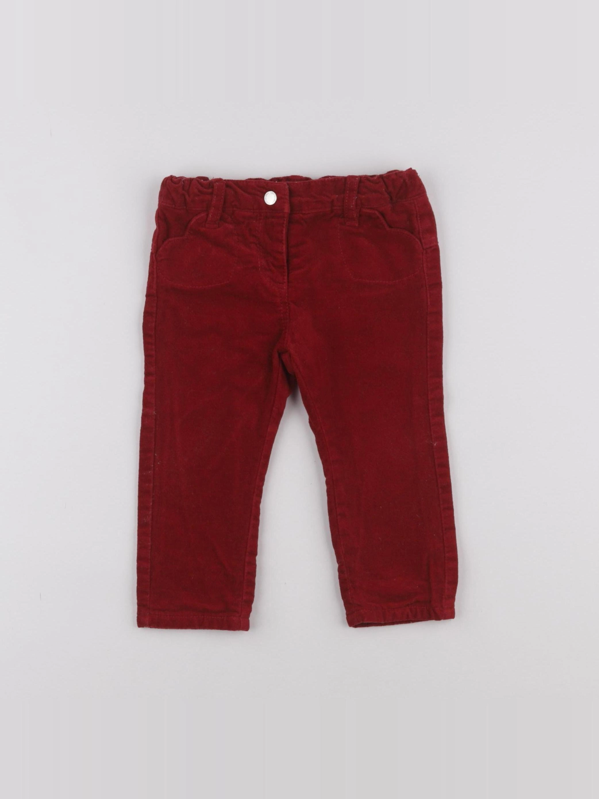 Vertbaudet - pantalon rouge - 9 mois