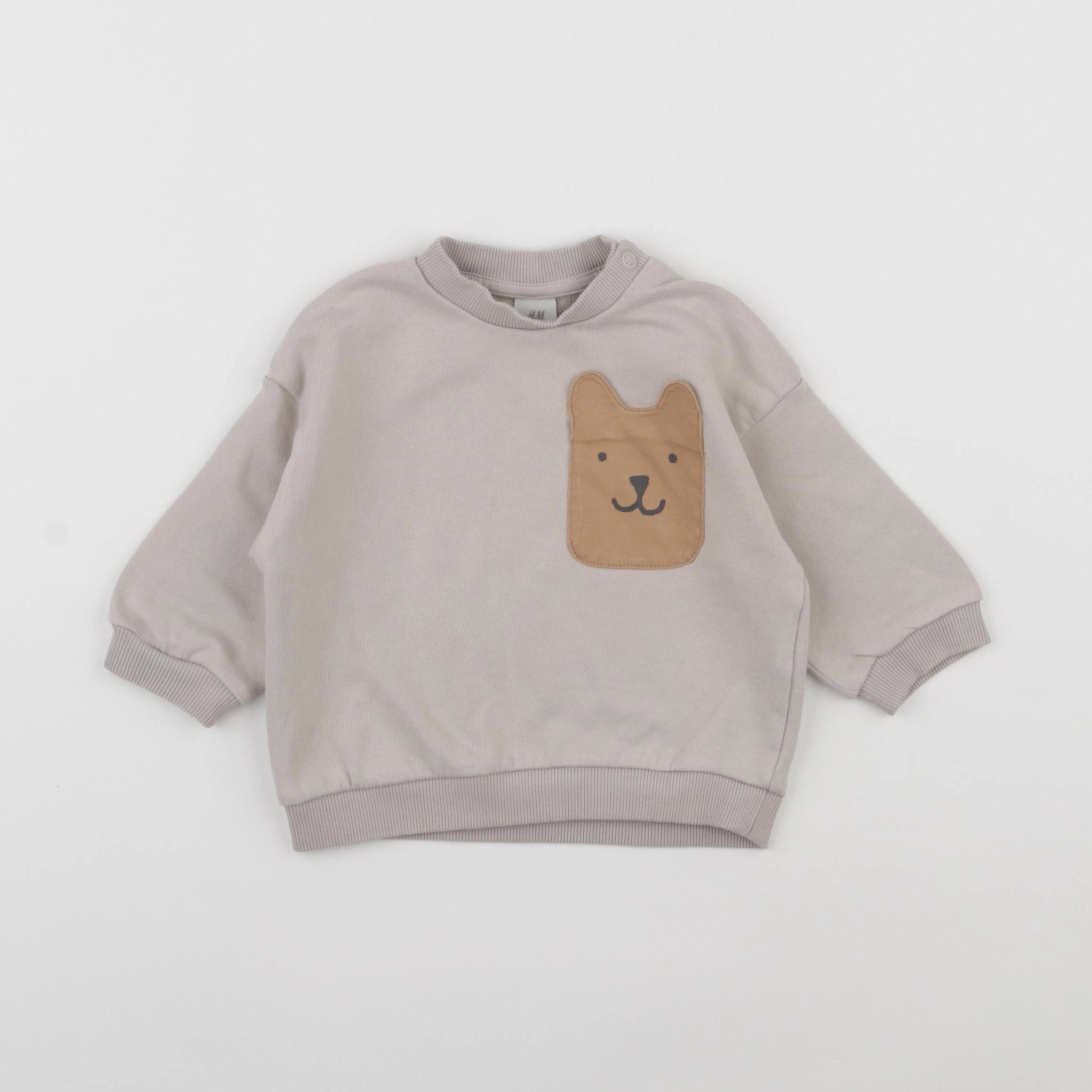 H&M - sweat beige - 3/6 mois
