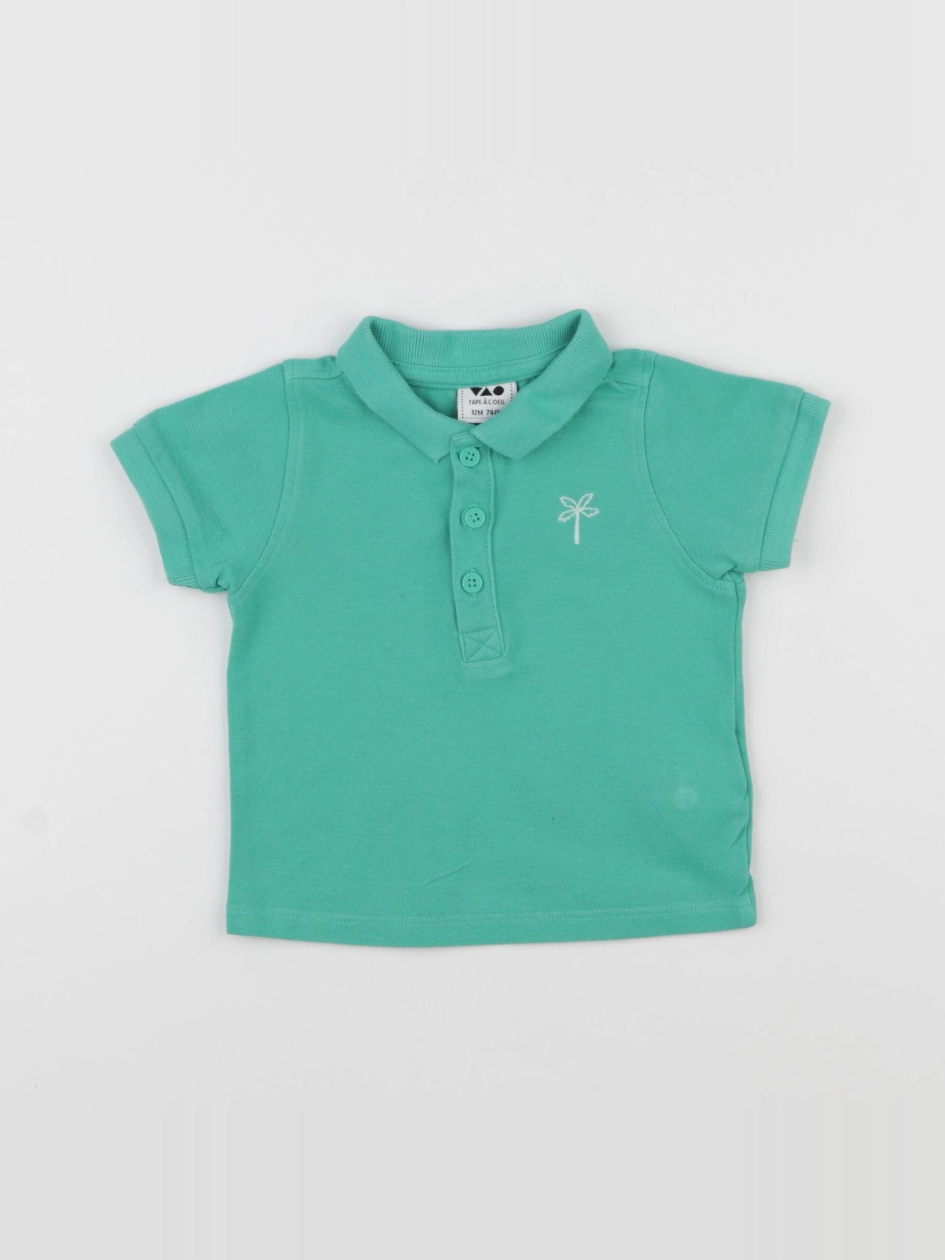 Tape à l'oeil - polo vert - 12 mois