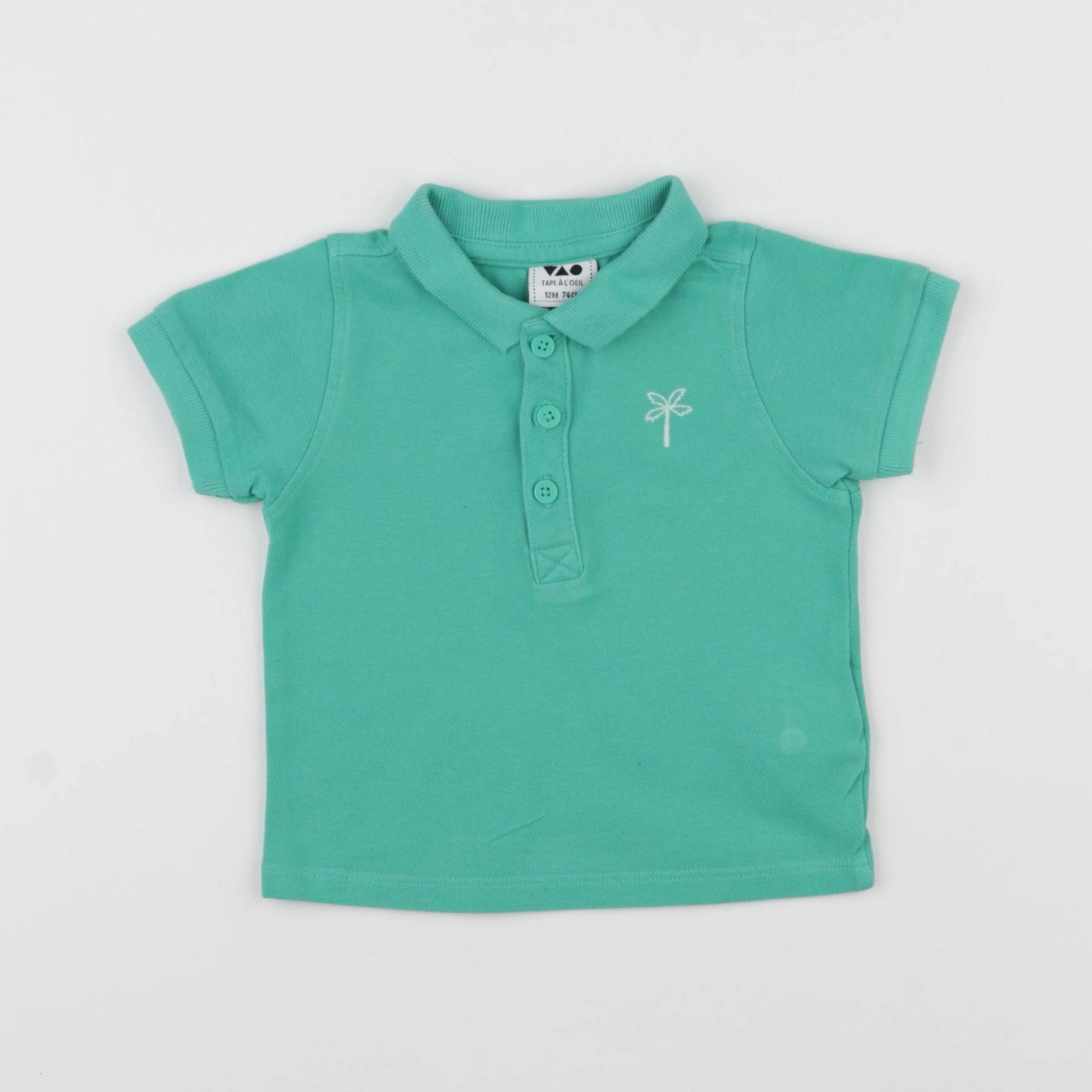 Tape à l'oeil - polo vert - 12 mois