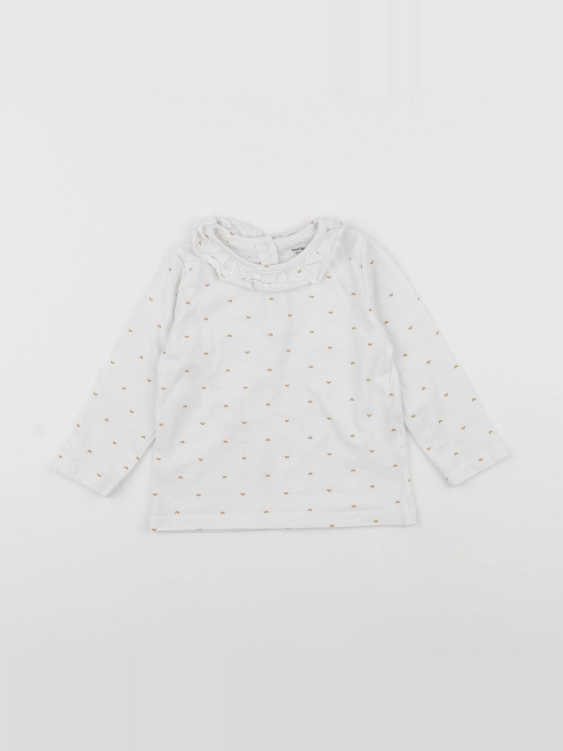 Vertbaudet - tee-shirt blanc - 12 mois