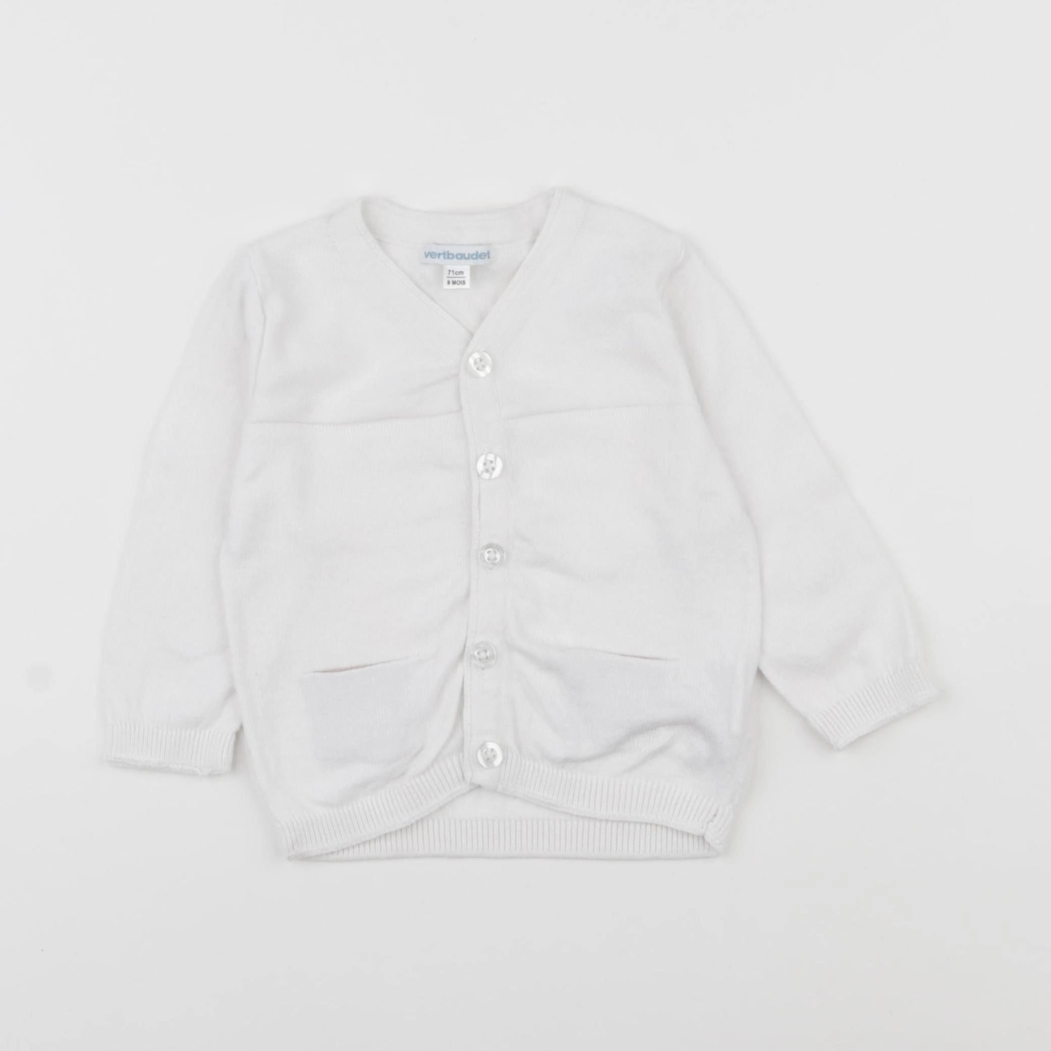 Vertbaudet - gilet blanc - 9 mois