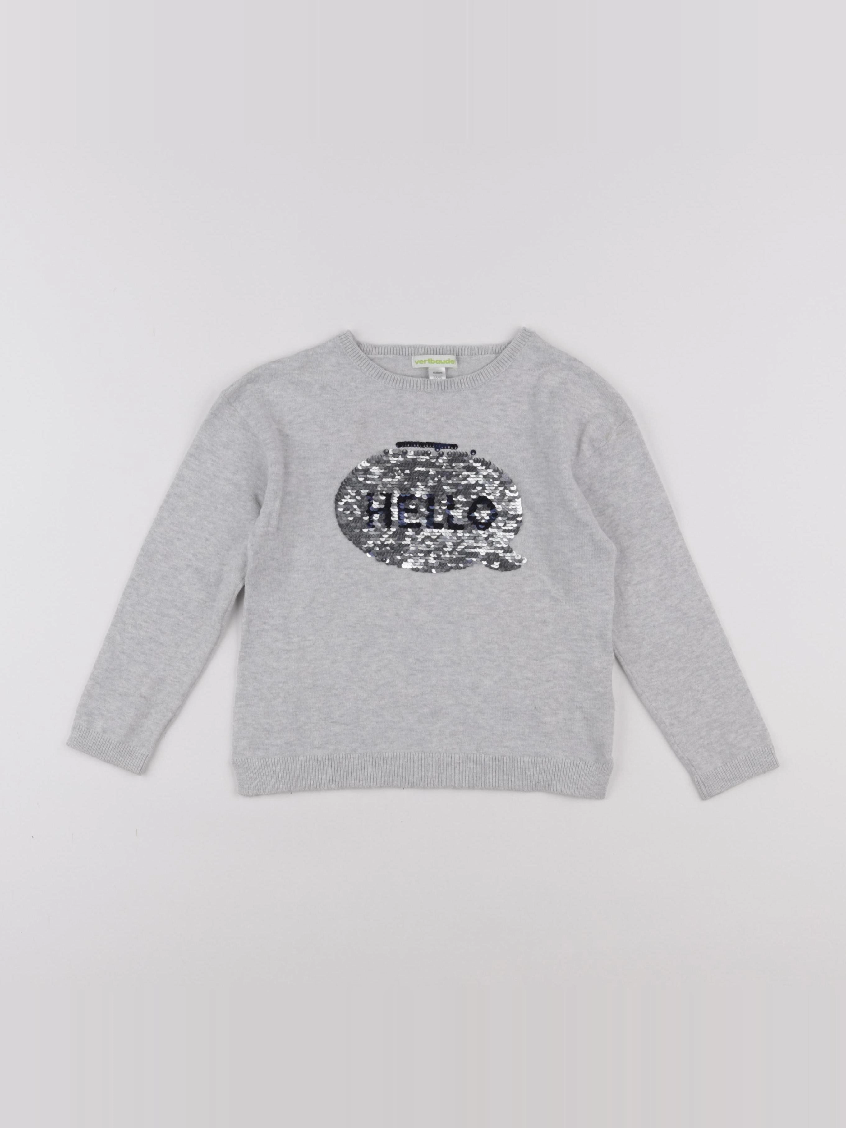 Vertbaudet - pull gris - 6 ans
