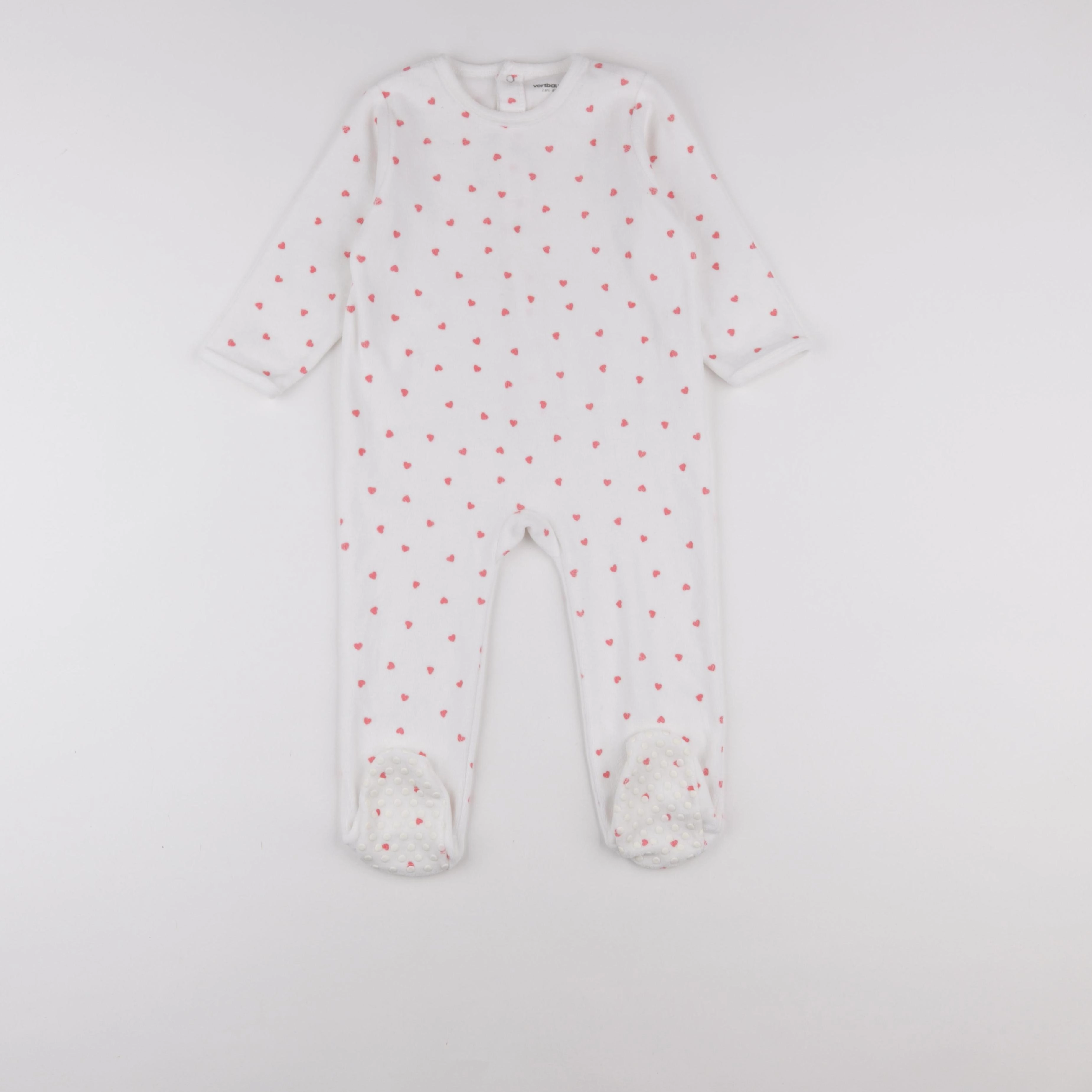 Vertbaudet - pyjama velours blanc - 2 ans
