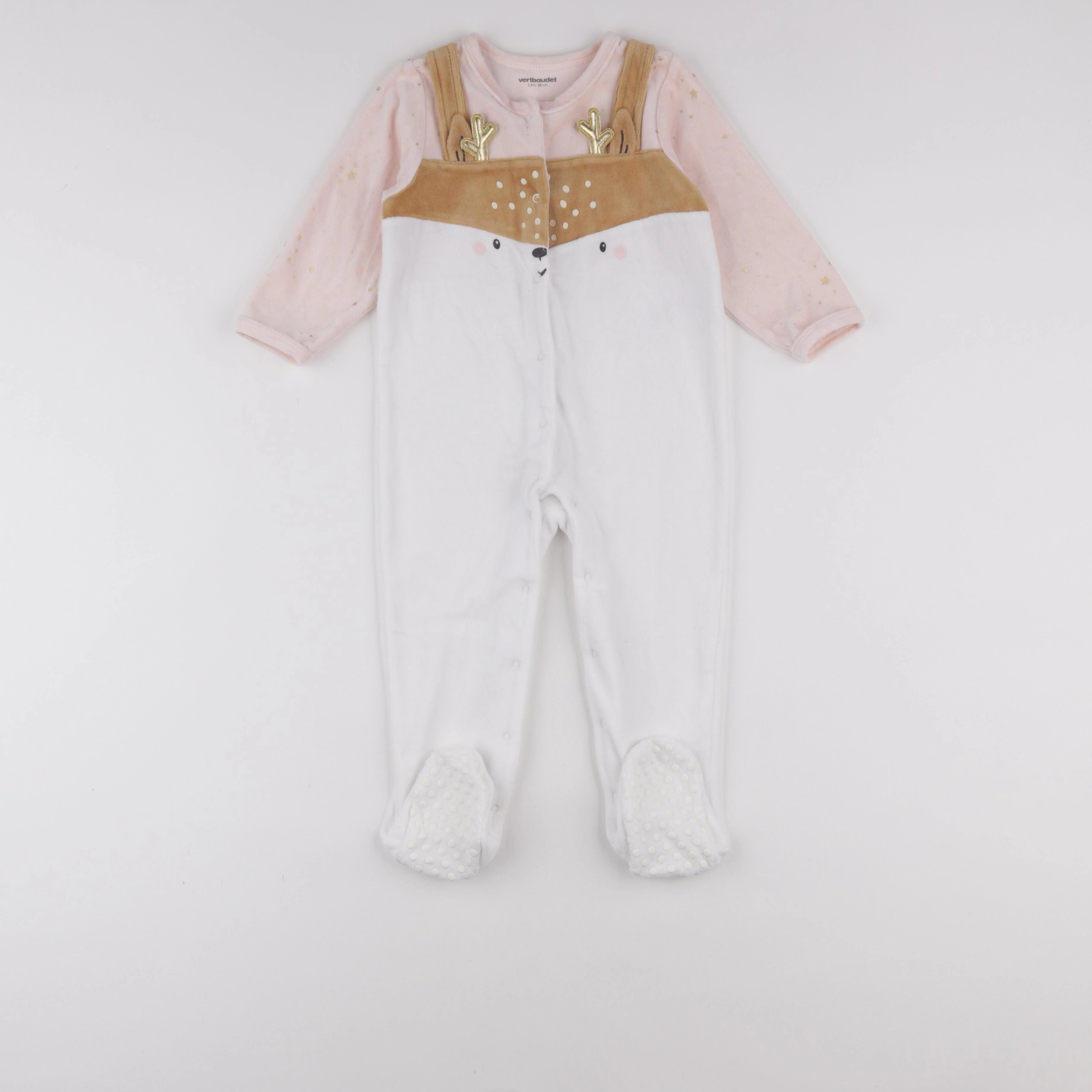 Vertbaudet - pyjama velours rose - 2 ans