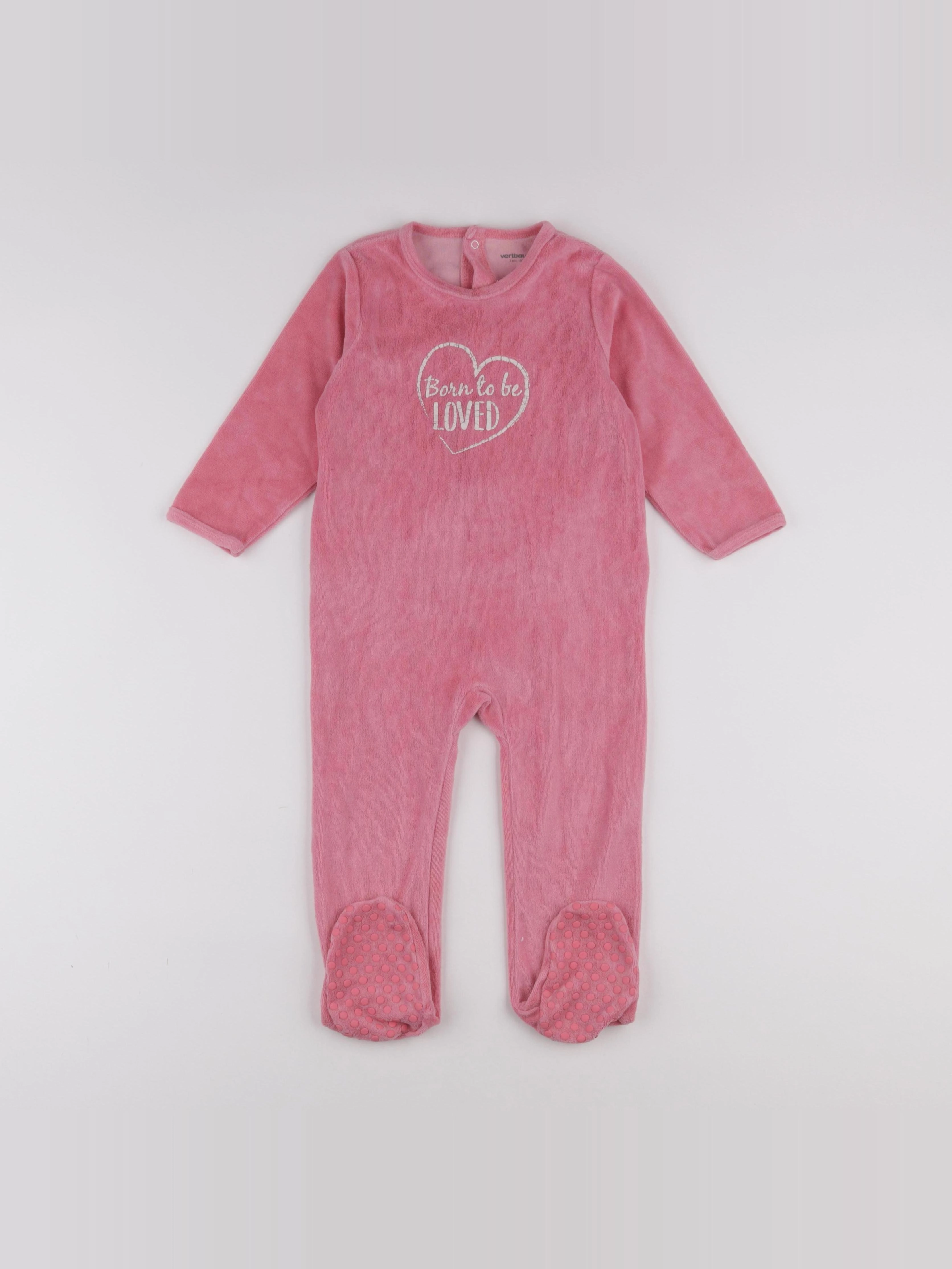 Vertbaudet - pyjama velours rose - 2 ans