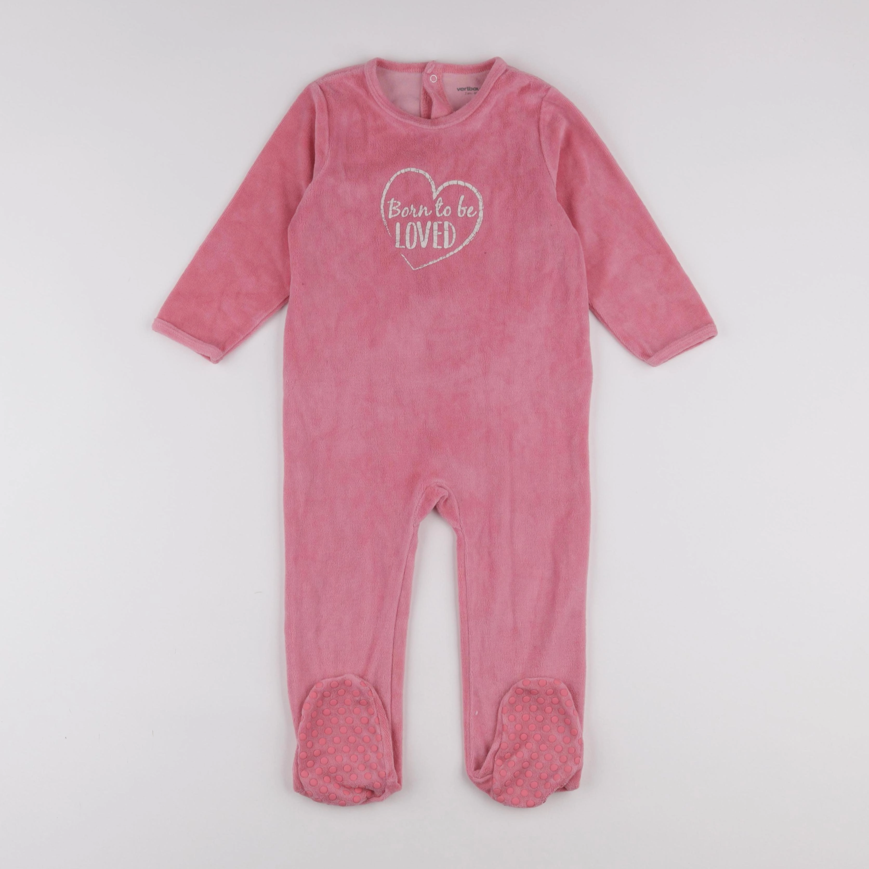 Vertbaudet - pyjama velours rose - 2 ans