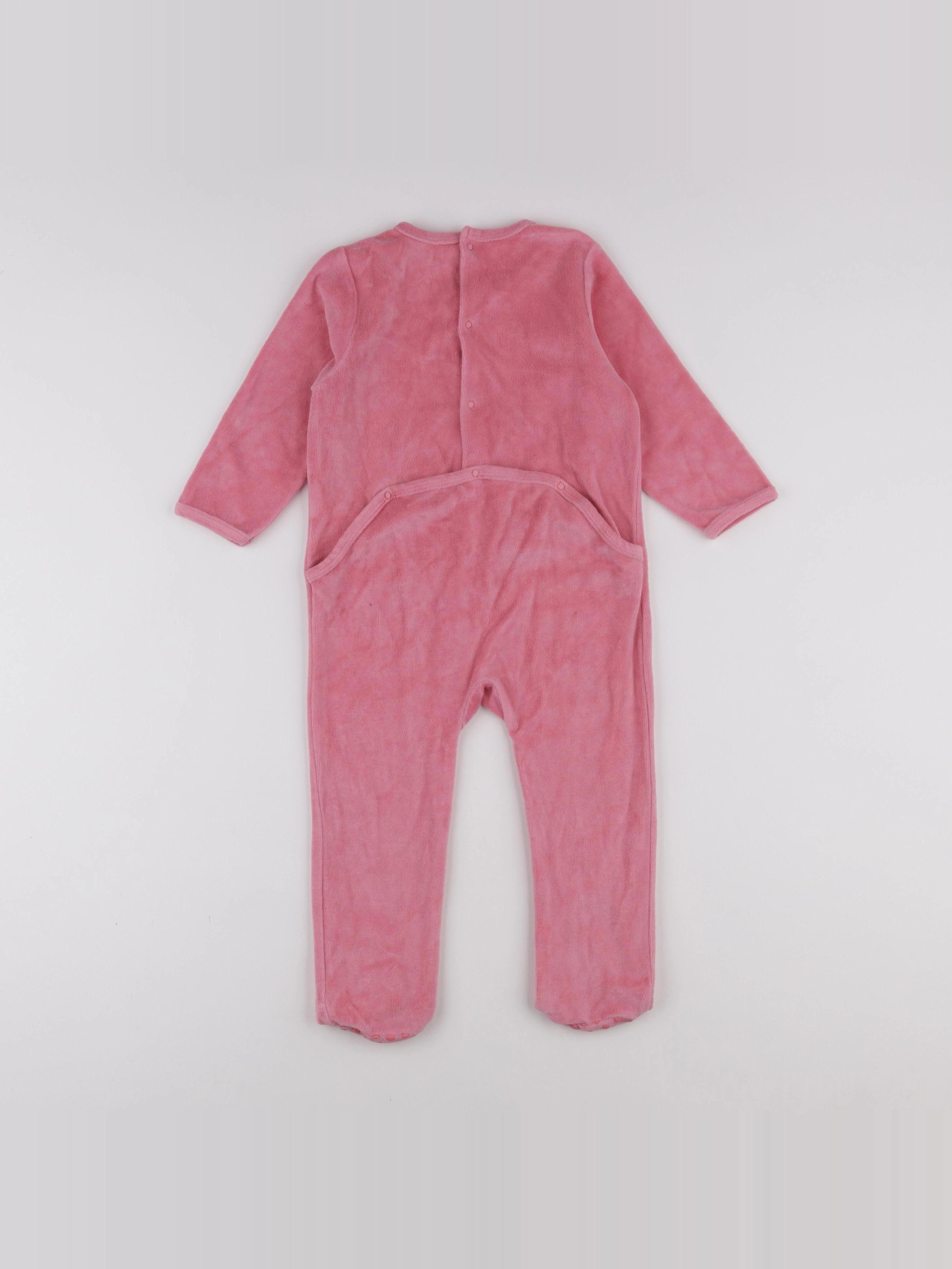 Vertbaudet - pyjama velours rose - 2 ans