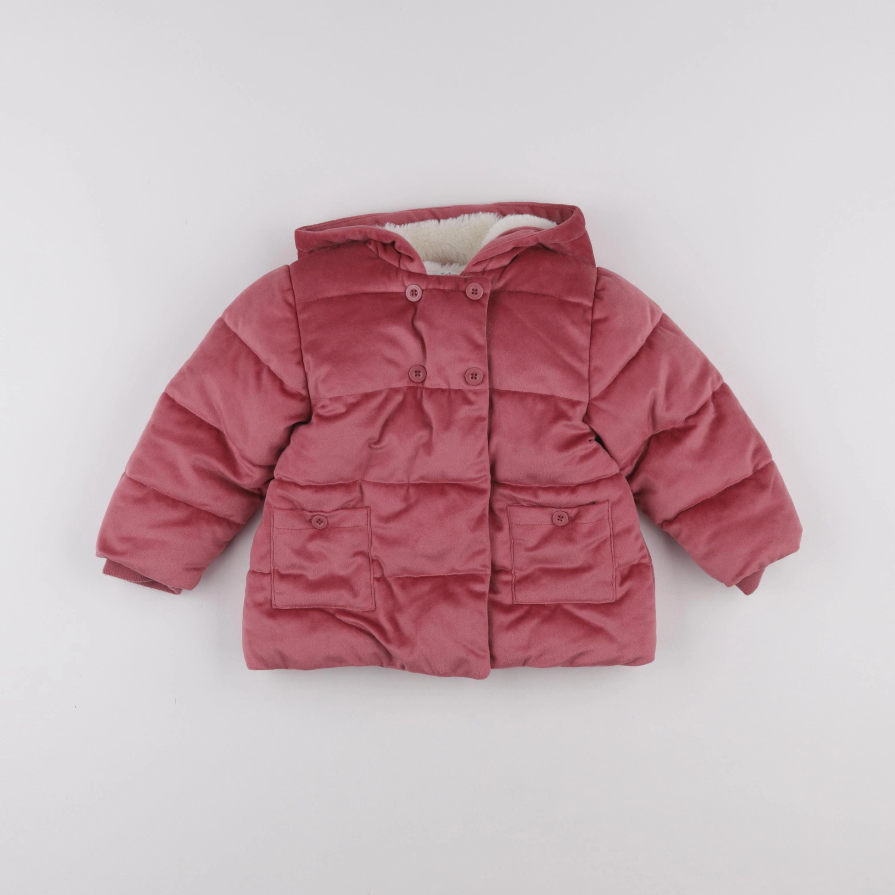 Vertbaudet - manteau rose - 18 mois