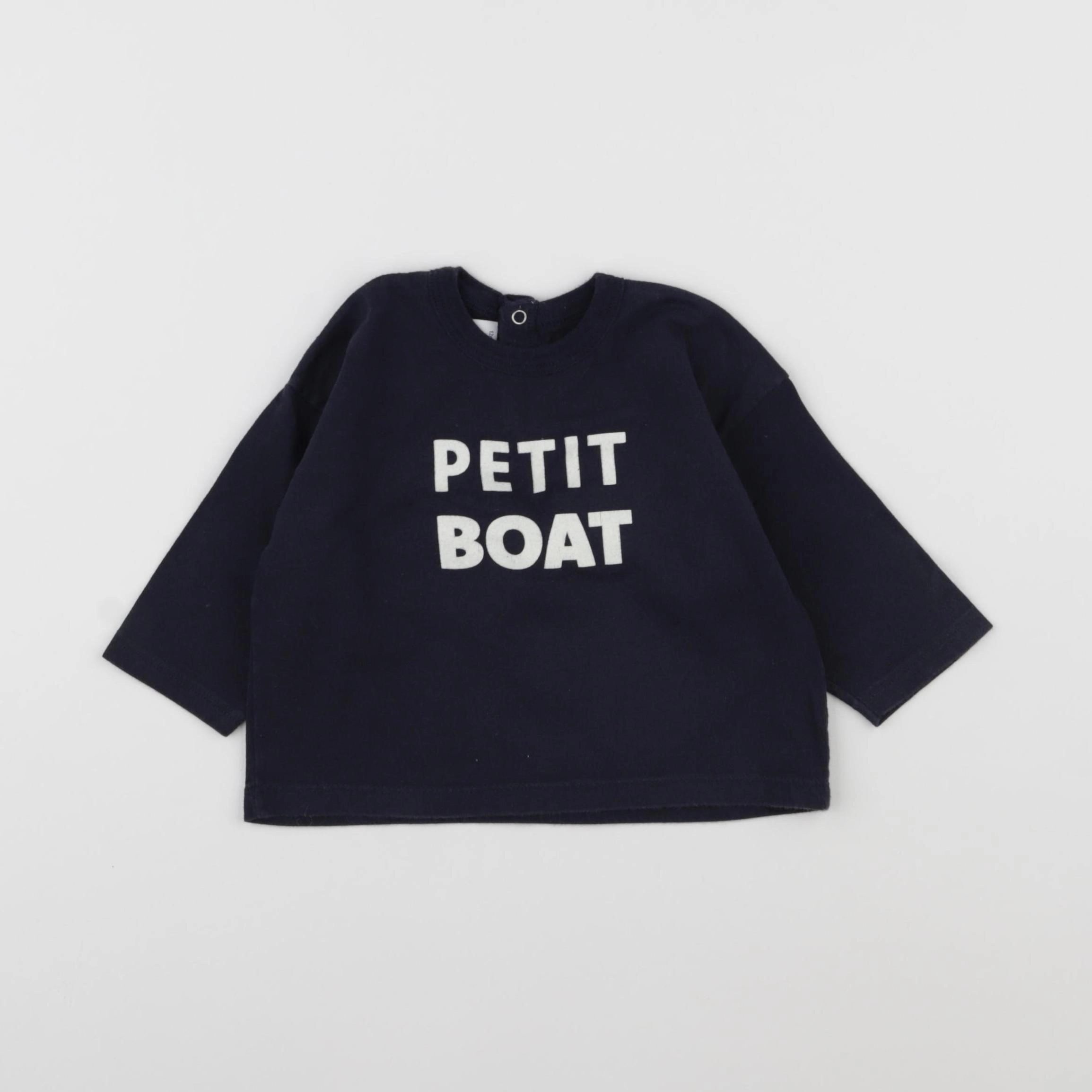 Petit Bateau - tee-shirt bleu - 12 mois