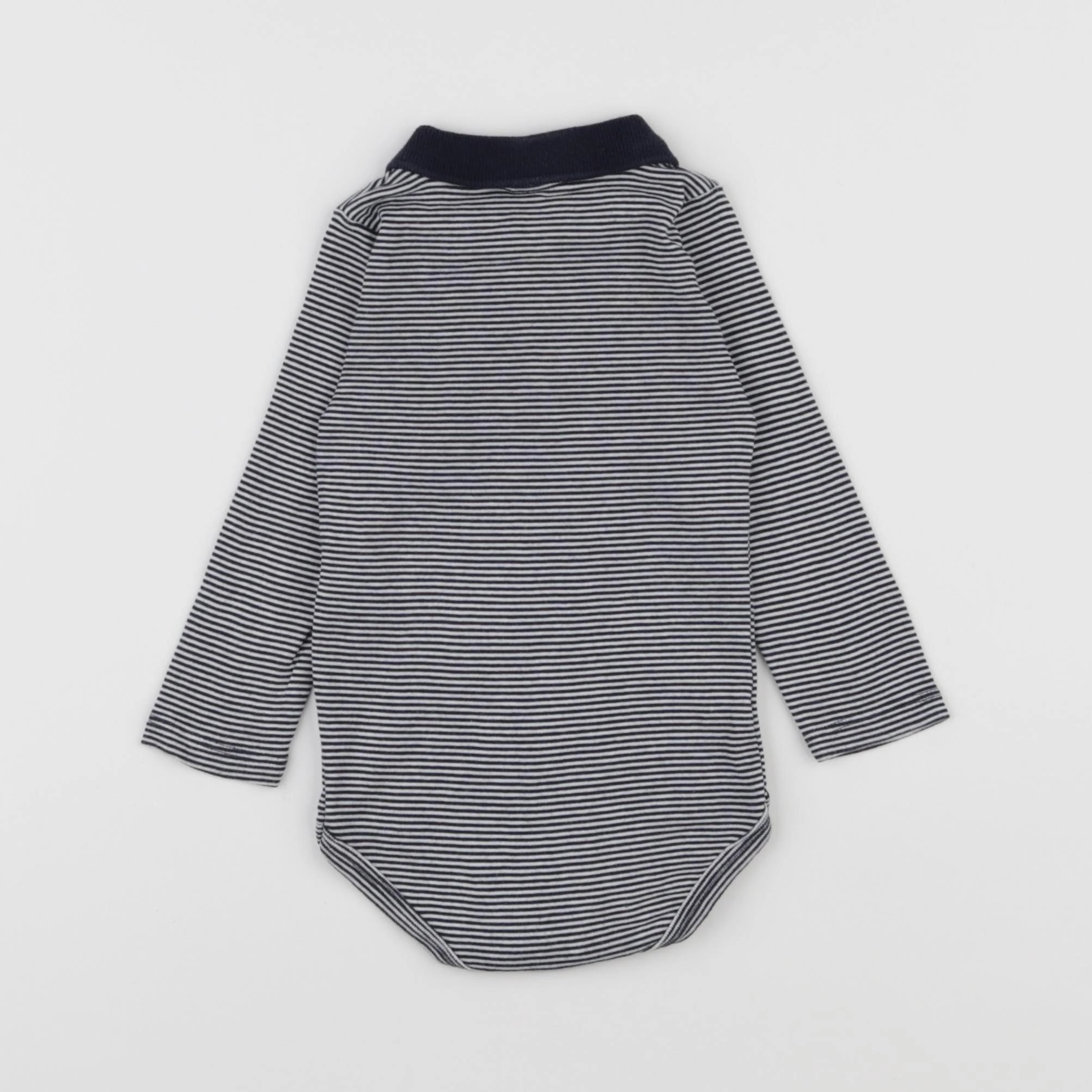 Petit Bateau - body à col bleu - 12 mois