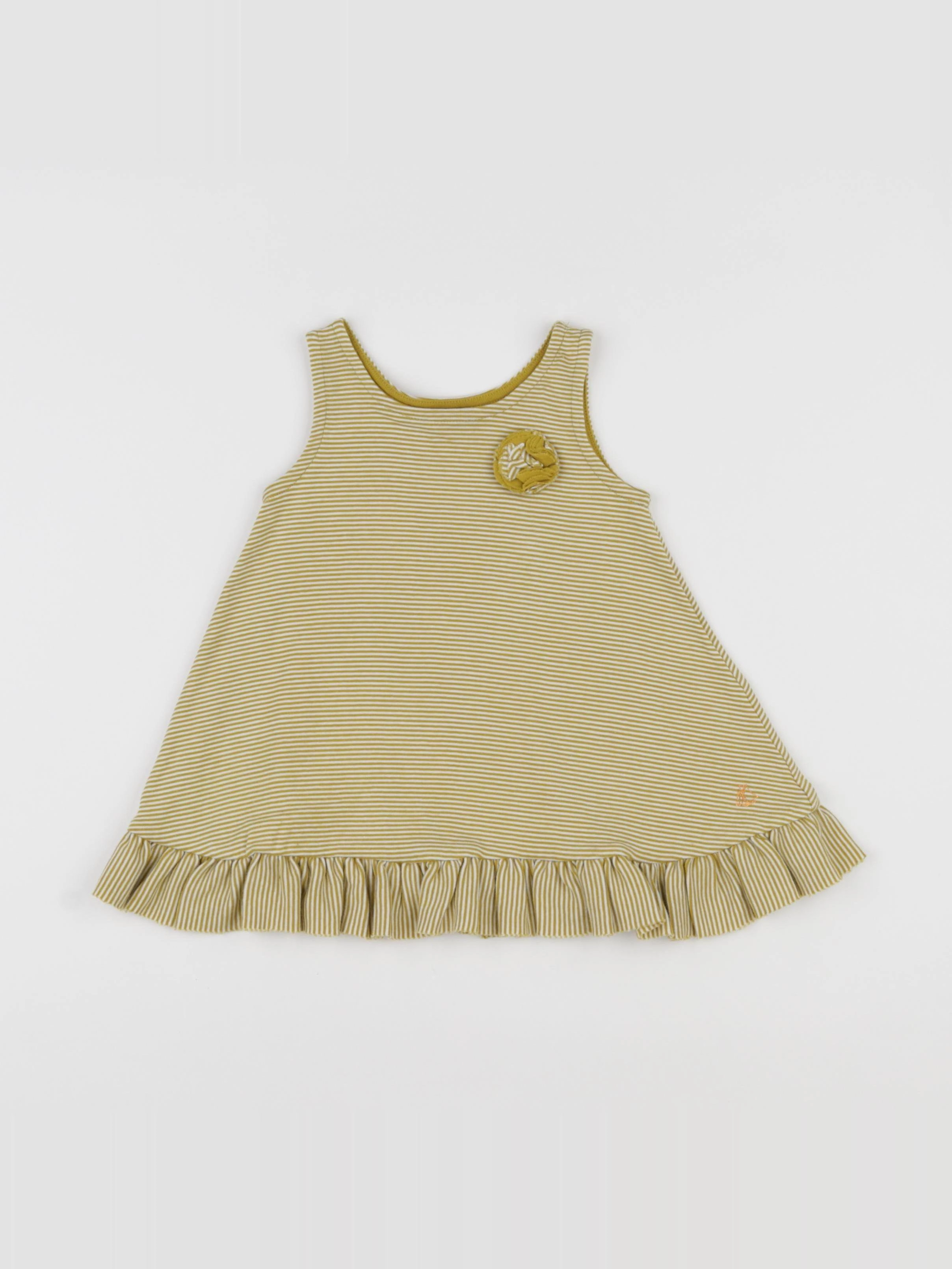 Petit Bateau - robe jaune - 12 mois