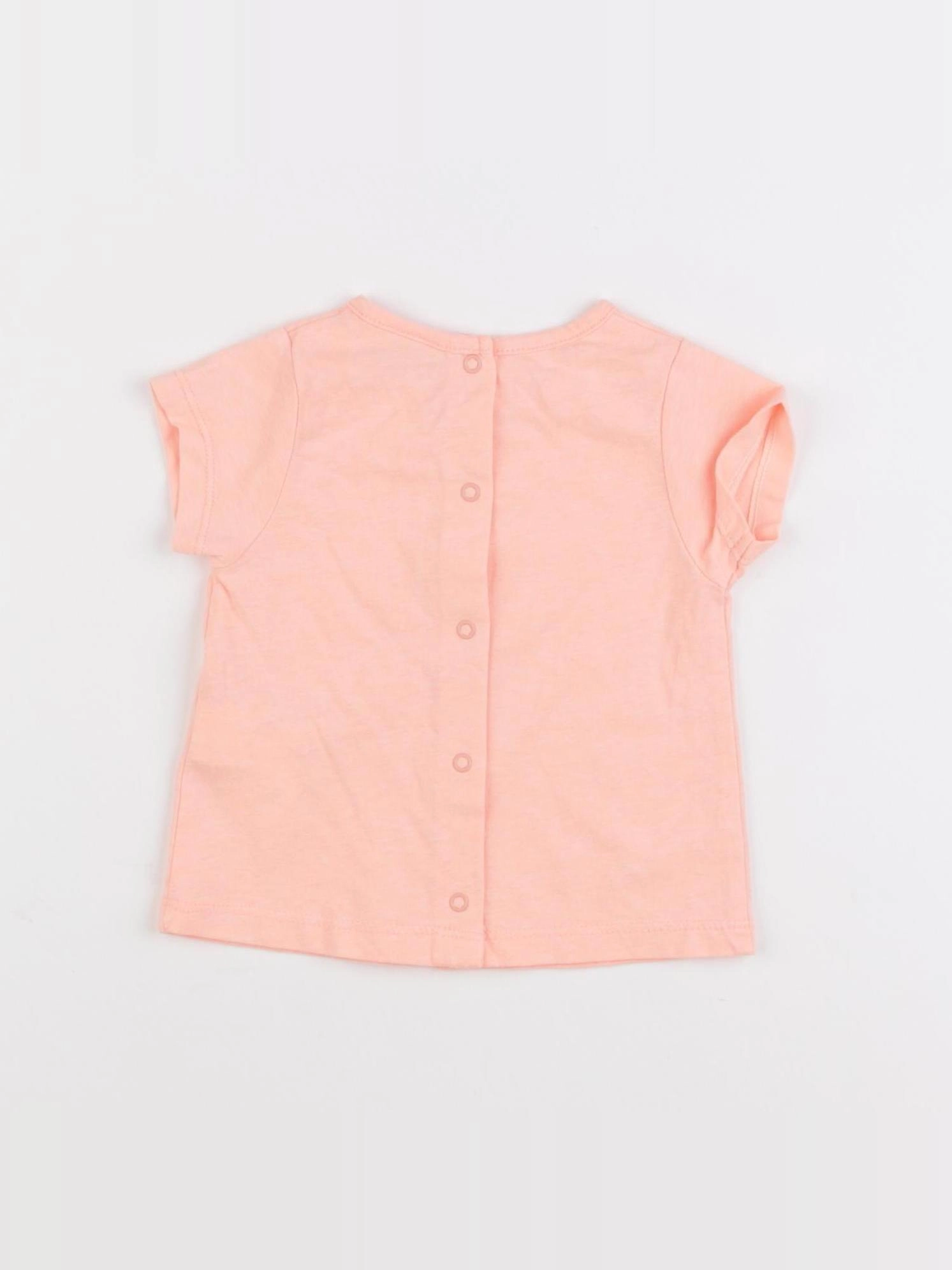 Tape à l'oeil - tee-shirt rose fluo - 3 mois
