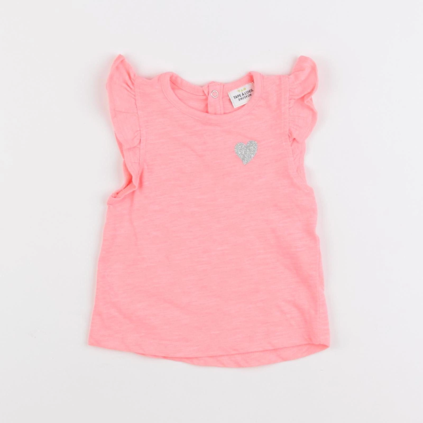 Tape à l'oeil - tee-shirt rose fluo - 3 mois