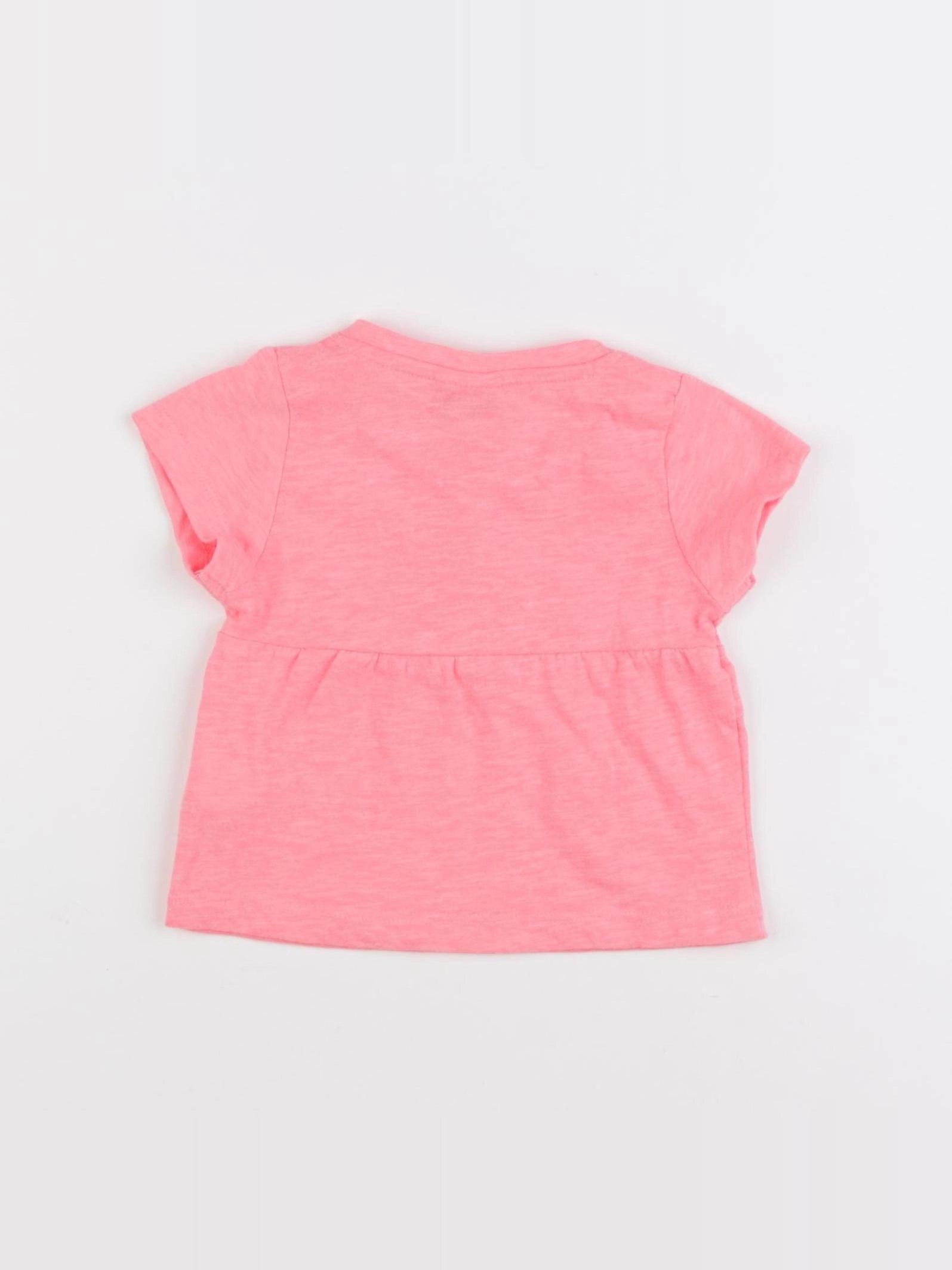 Tape à l'oeil - tee-shirt rose fluo - 3 mois