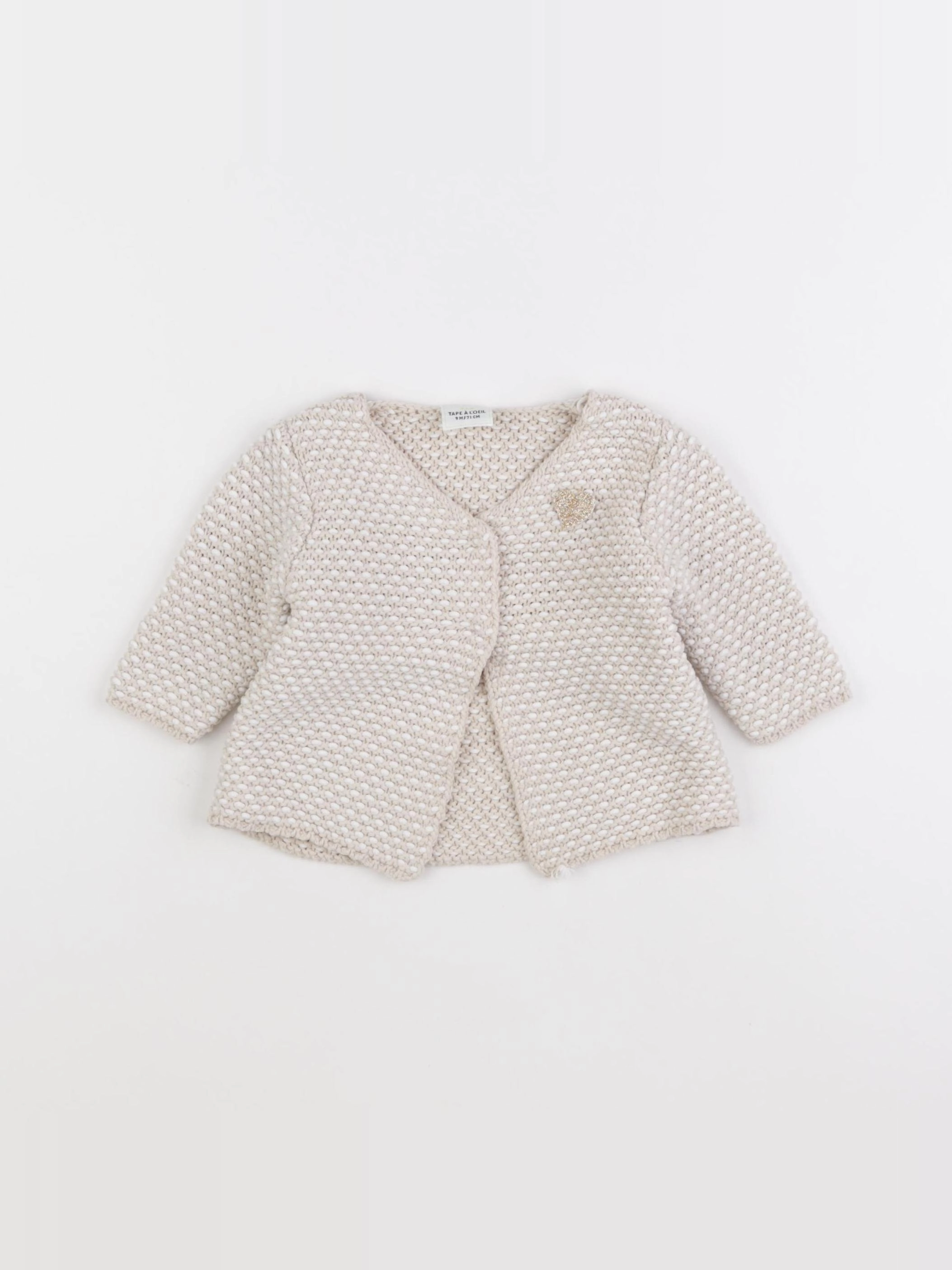 Tape à l'oeil - gilet beige - 9 mois