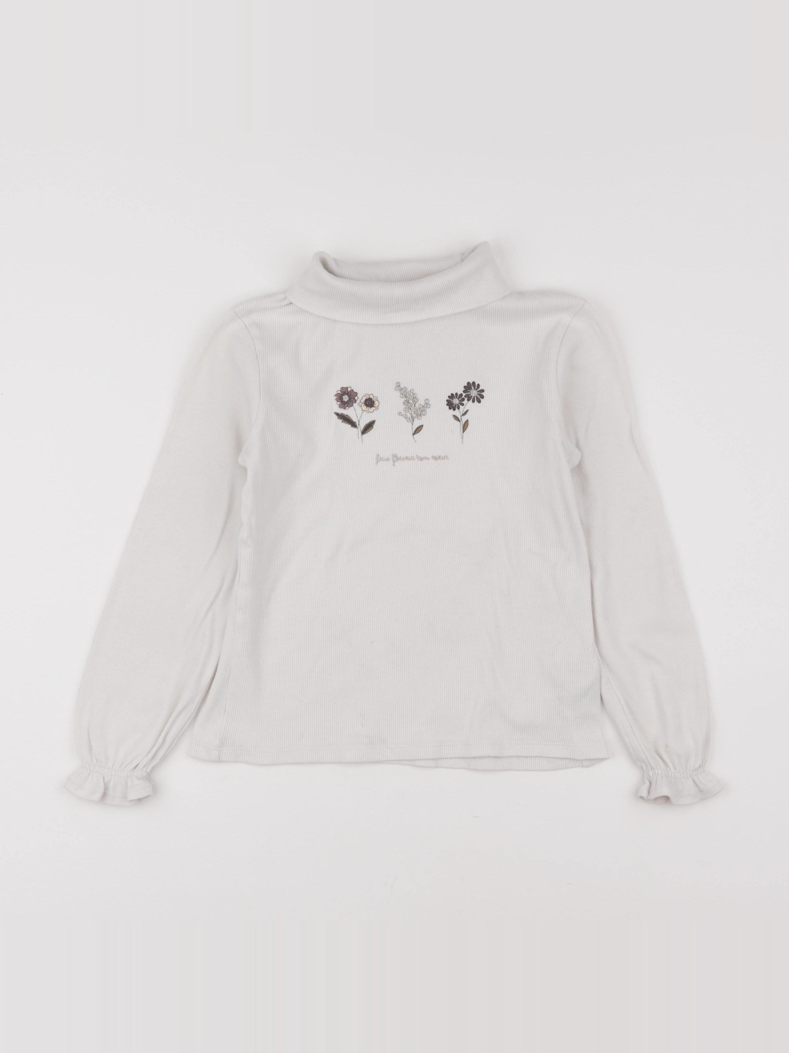 Vertbaudet - sous-pull beige - 8 ans