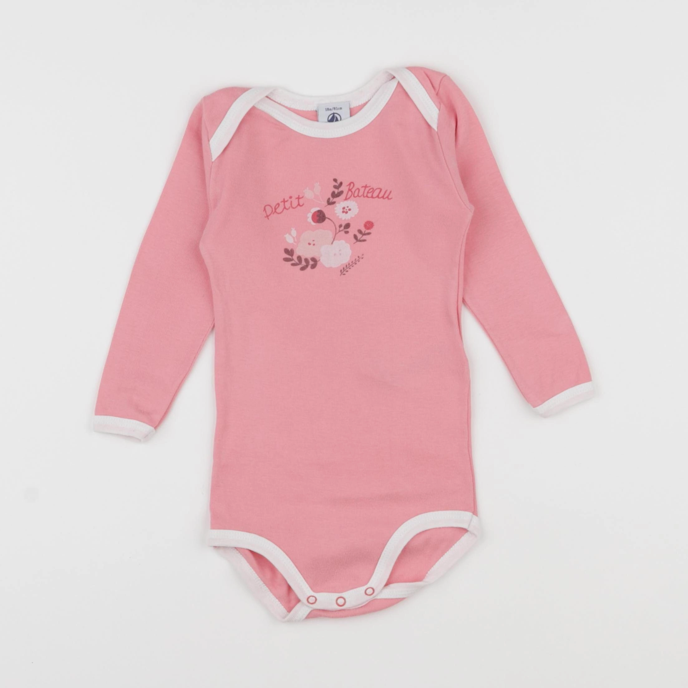 Petit Bateau - body rose - 18 mois