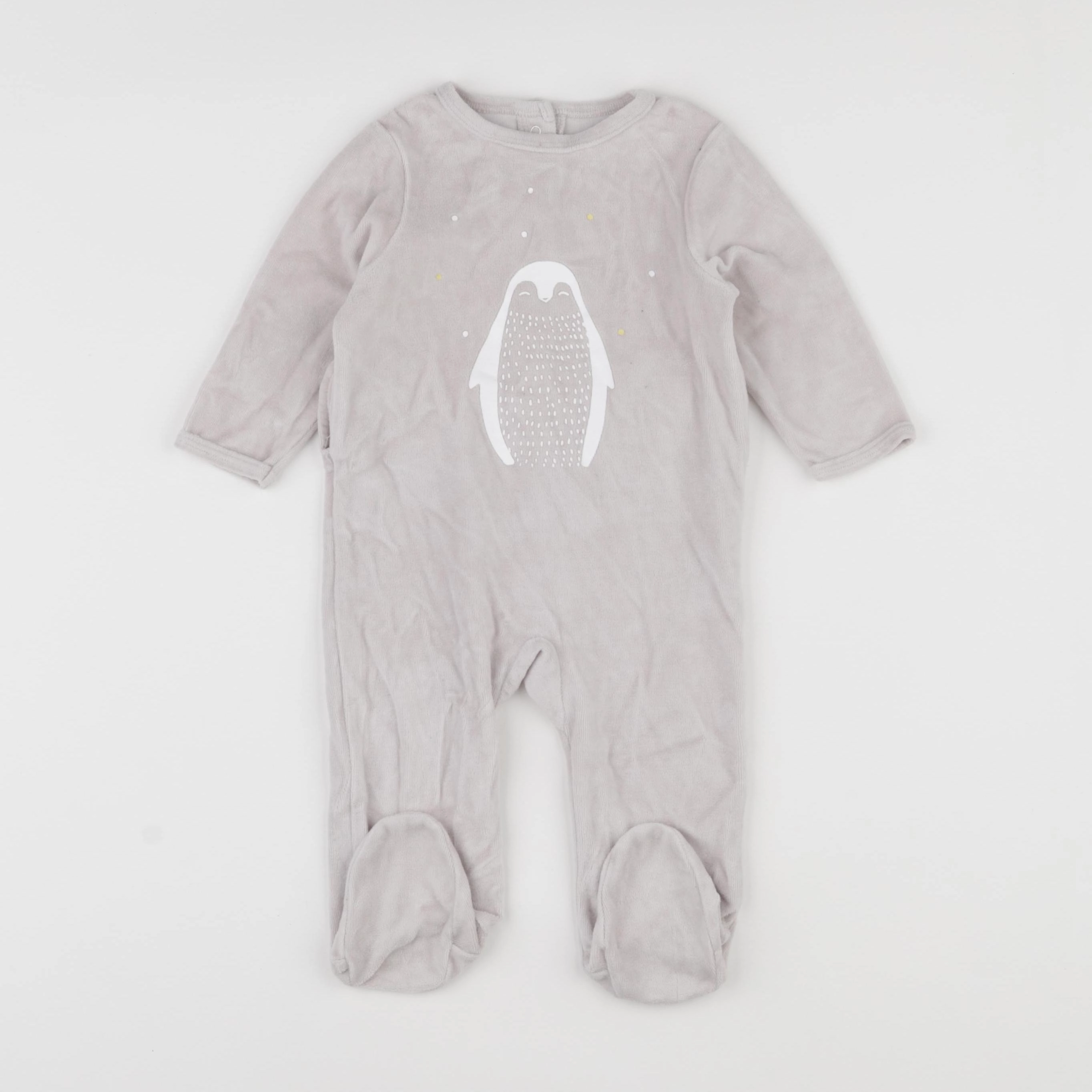 Vertbaudet - pyjama velours gris - 9 mois