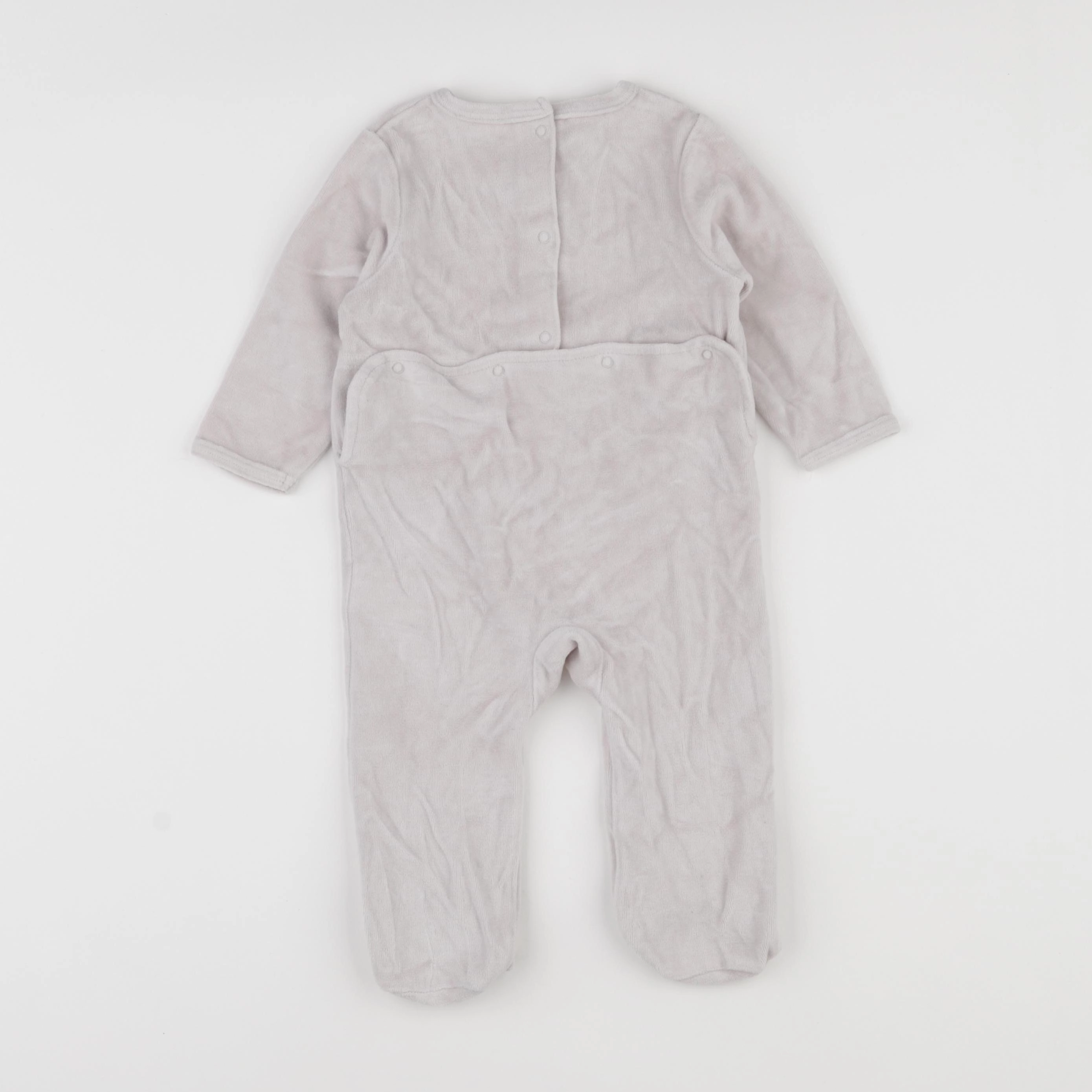 Vertbaudet - pyjama velours gris - 9 mois