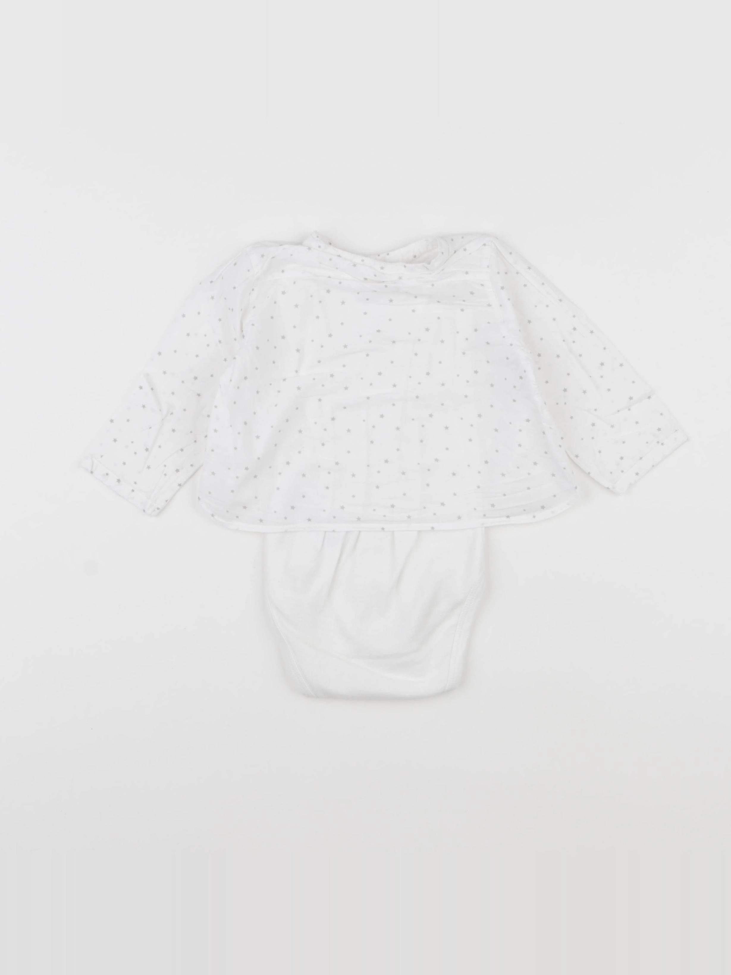 Vertbaudet - body blouse blanc - 9 mois
