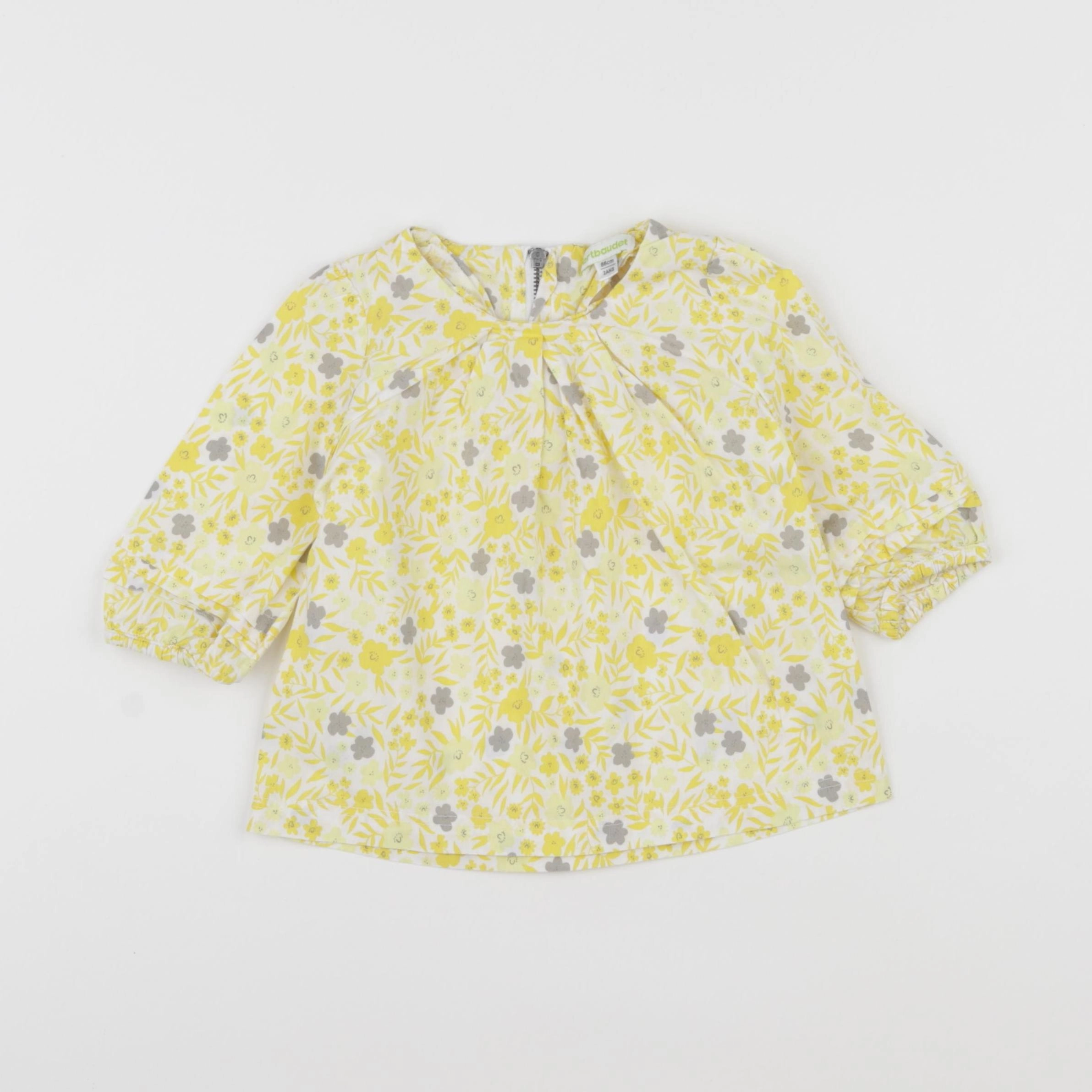 Vertbaudet - robe blanc, jaune - 2 ans