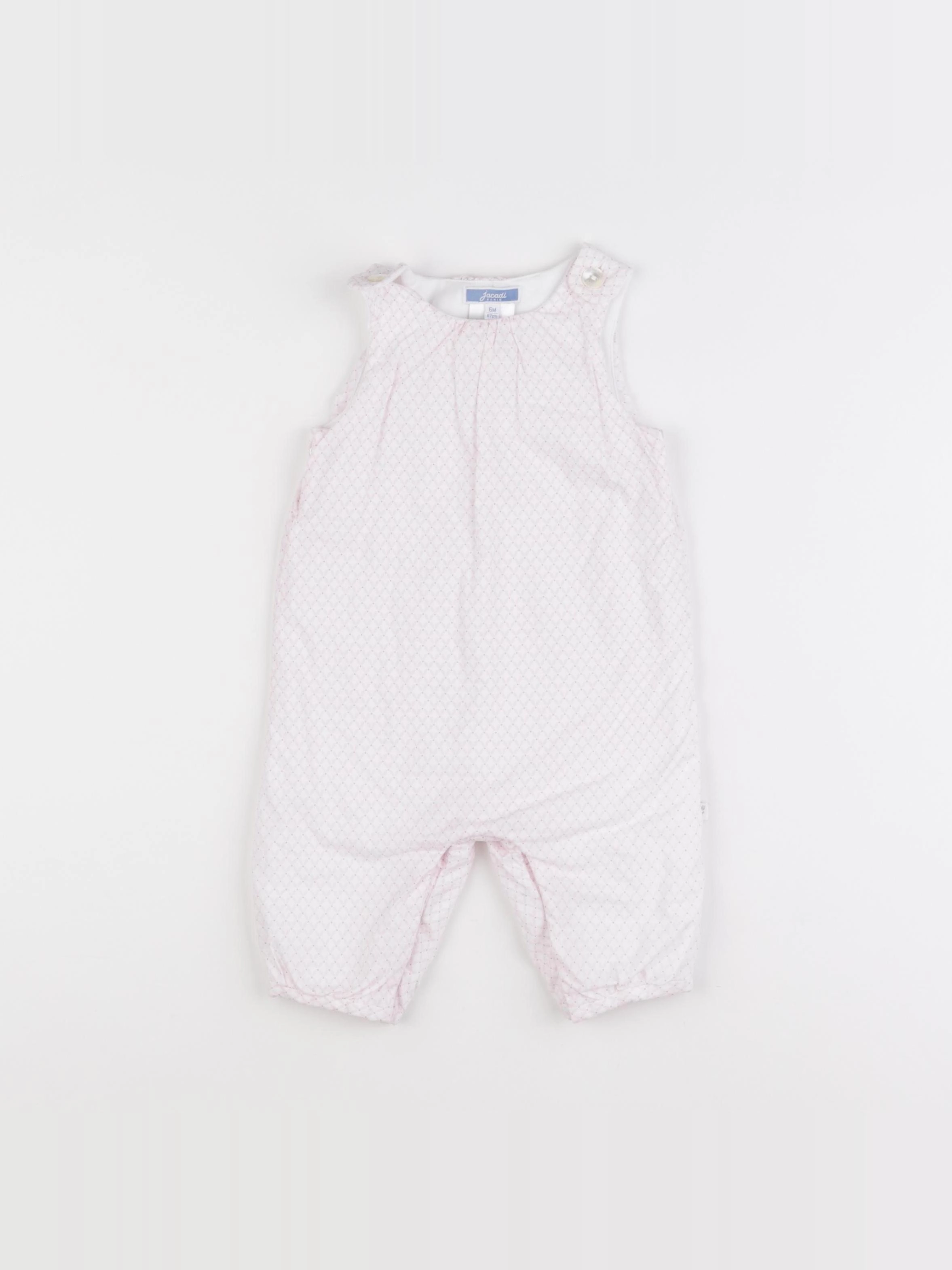 Jacadi - combinaison blanc, rose - 6 mois