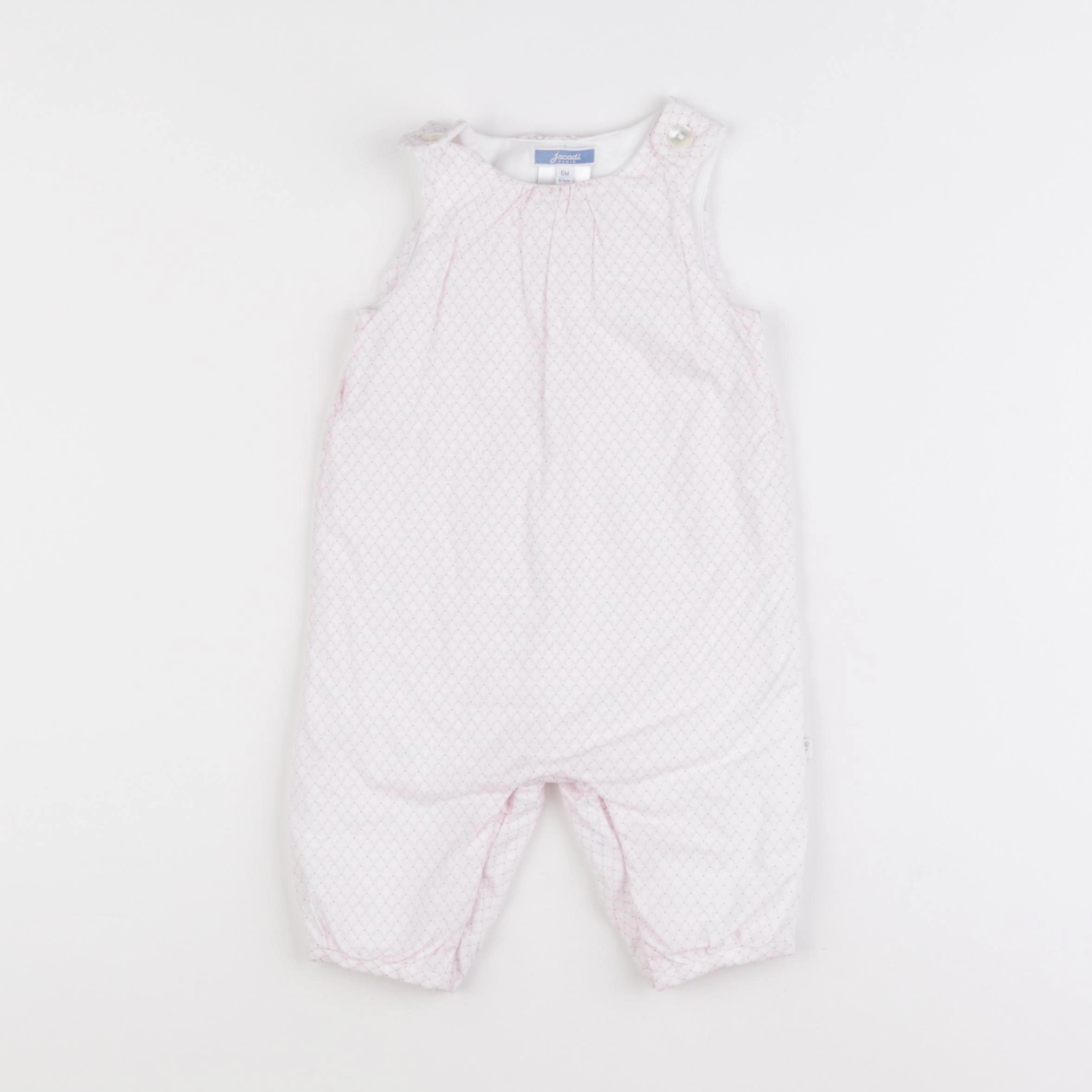 Jacadi - combinaison blanc, rose - 6 mois