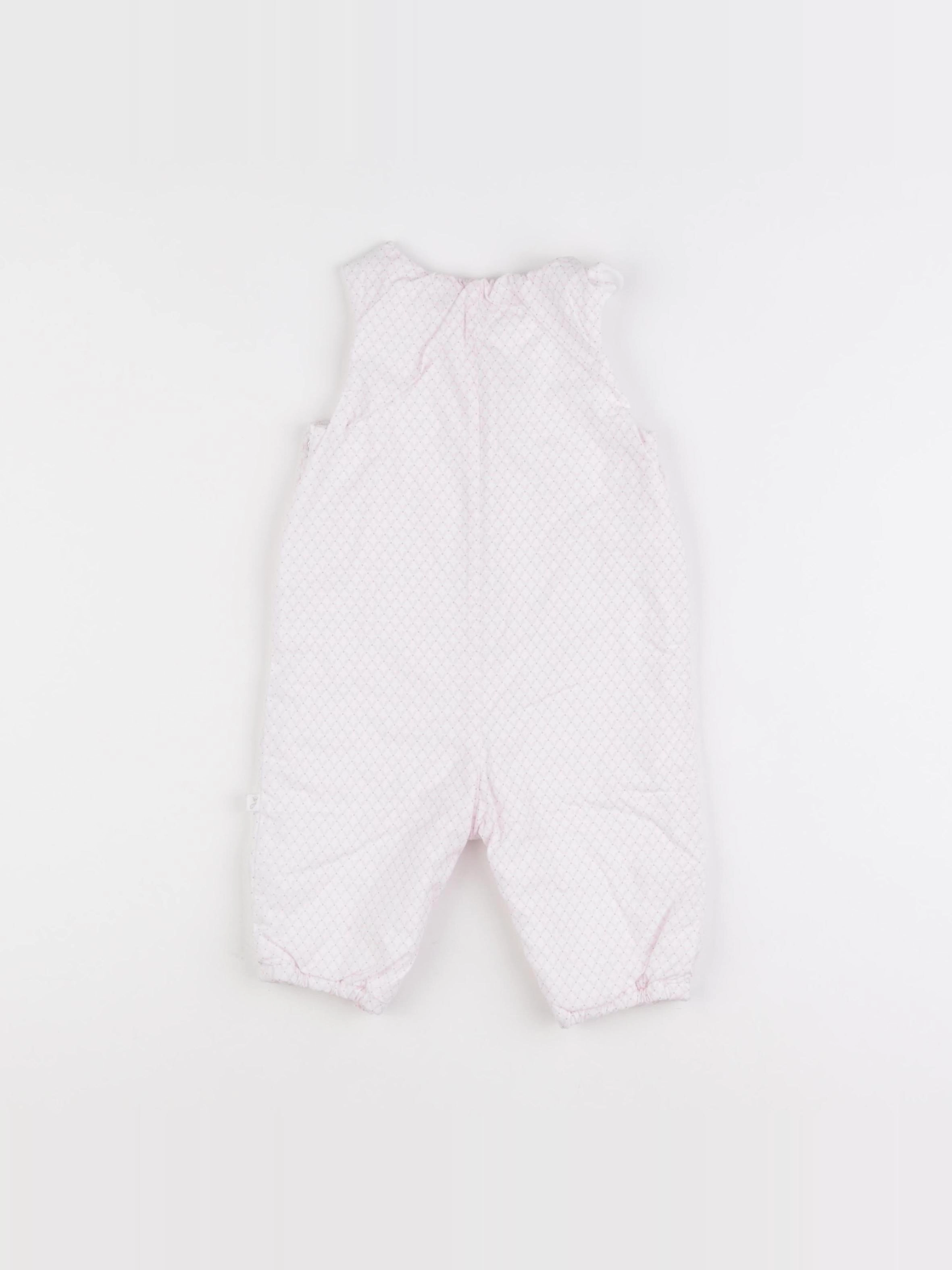 Jacadi - combinaison blanc, rose - 6 mois