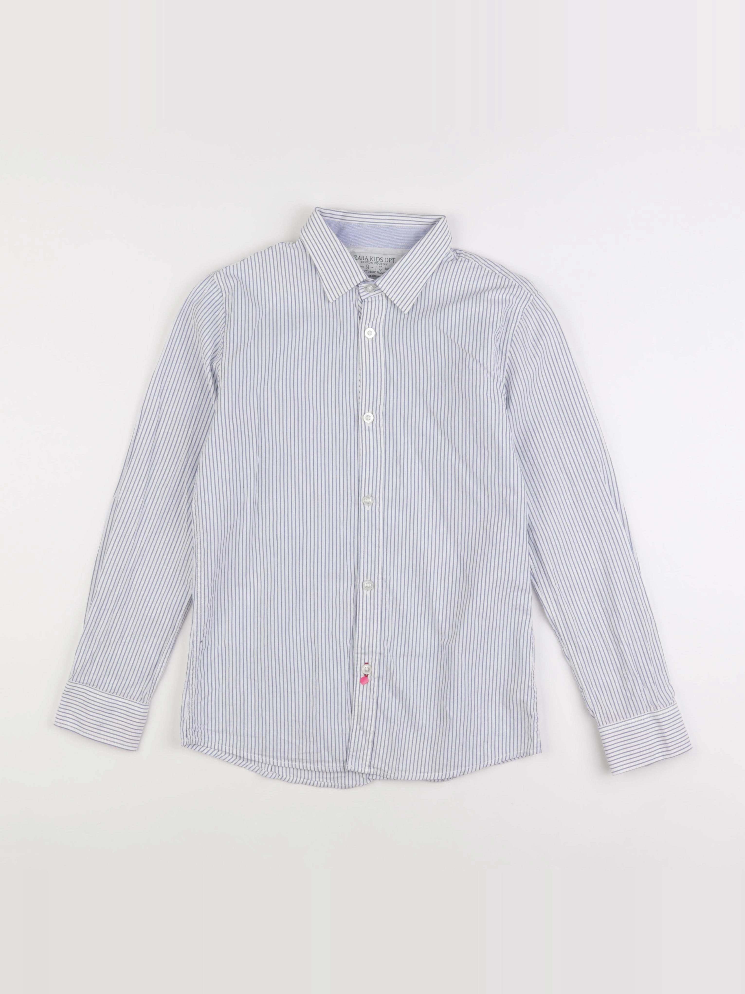 Zara - chemise blanc, bleu - 9/10 ans