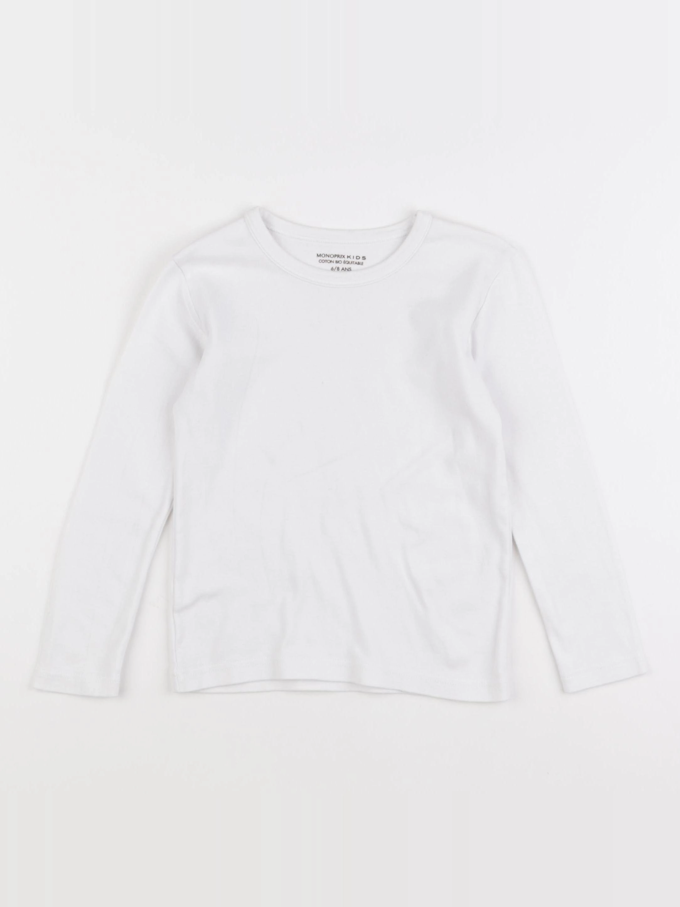 Monoprix - maillot de corps blanc - 6/8 ans