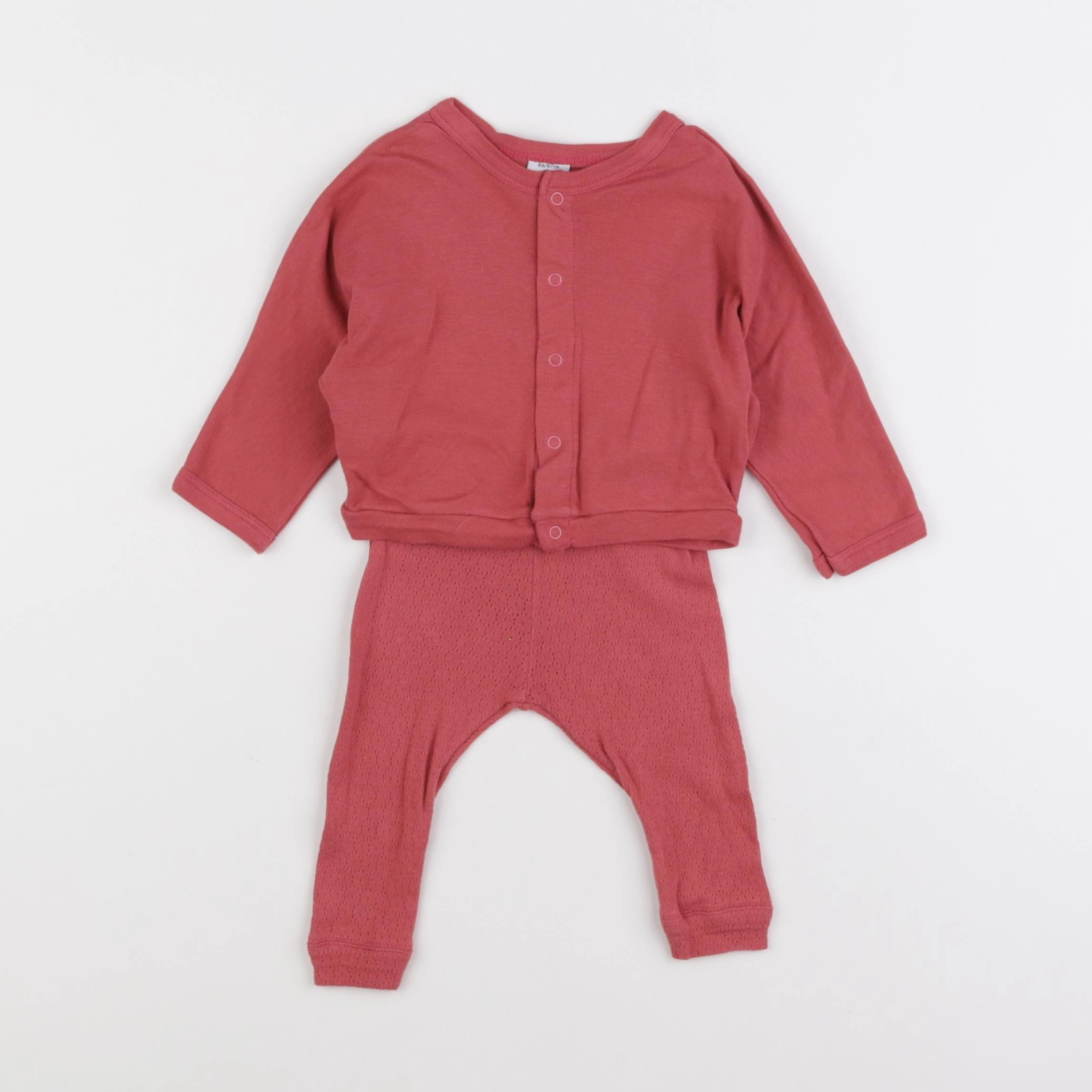 Petit Bateau - ensemble rouge - 6 mois