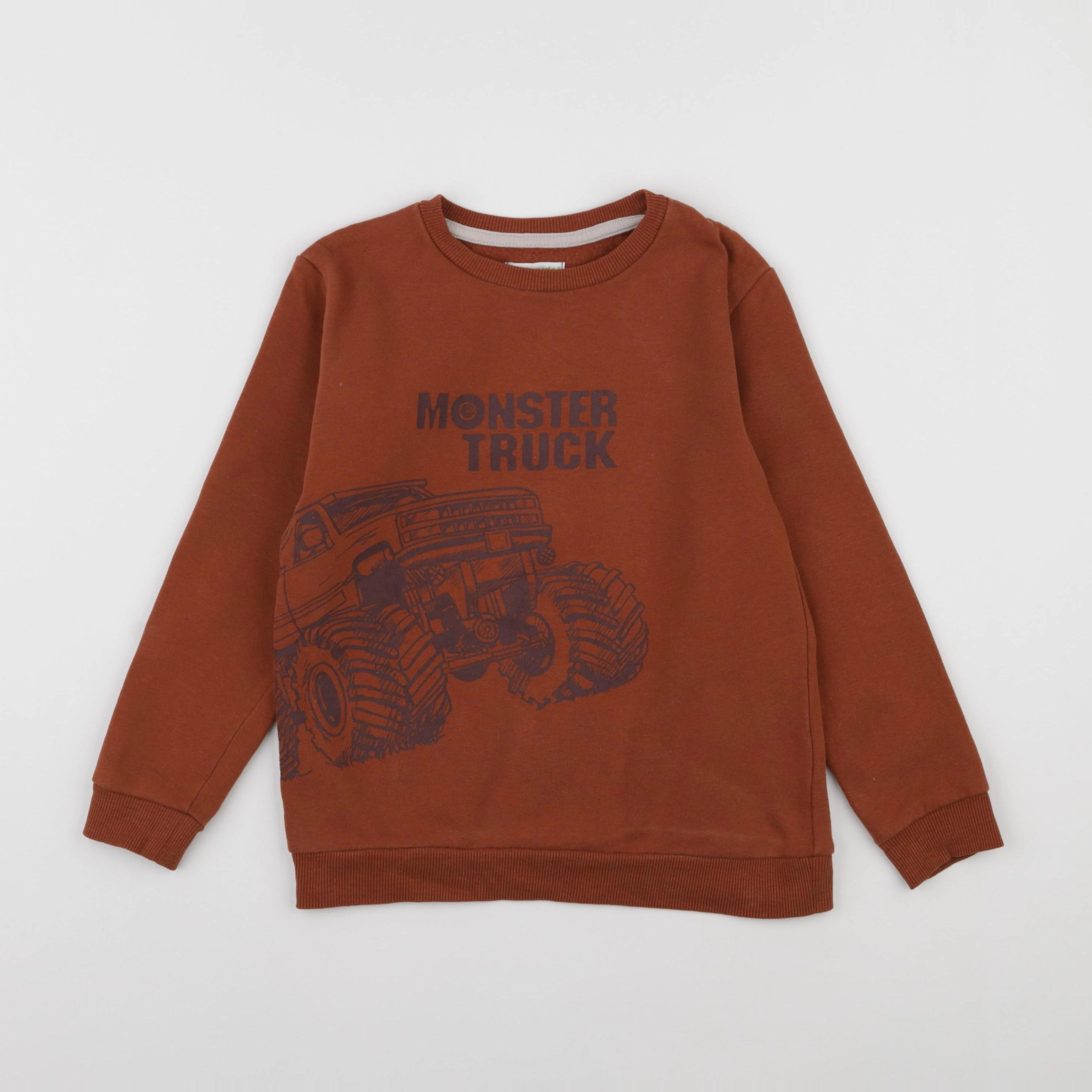 Vertbaudet - sweat marron - 8 ans