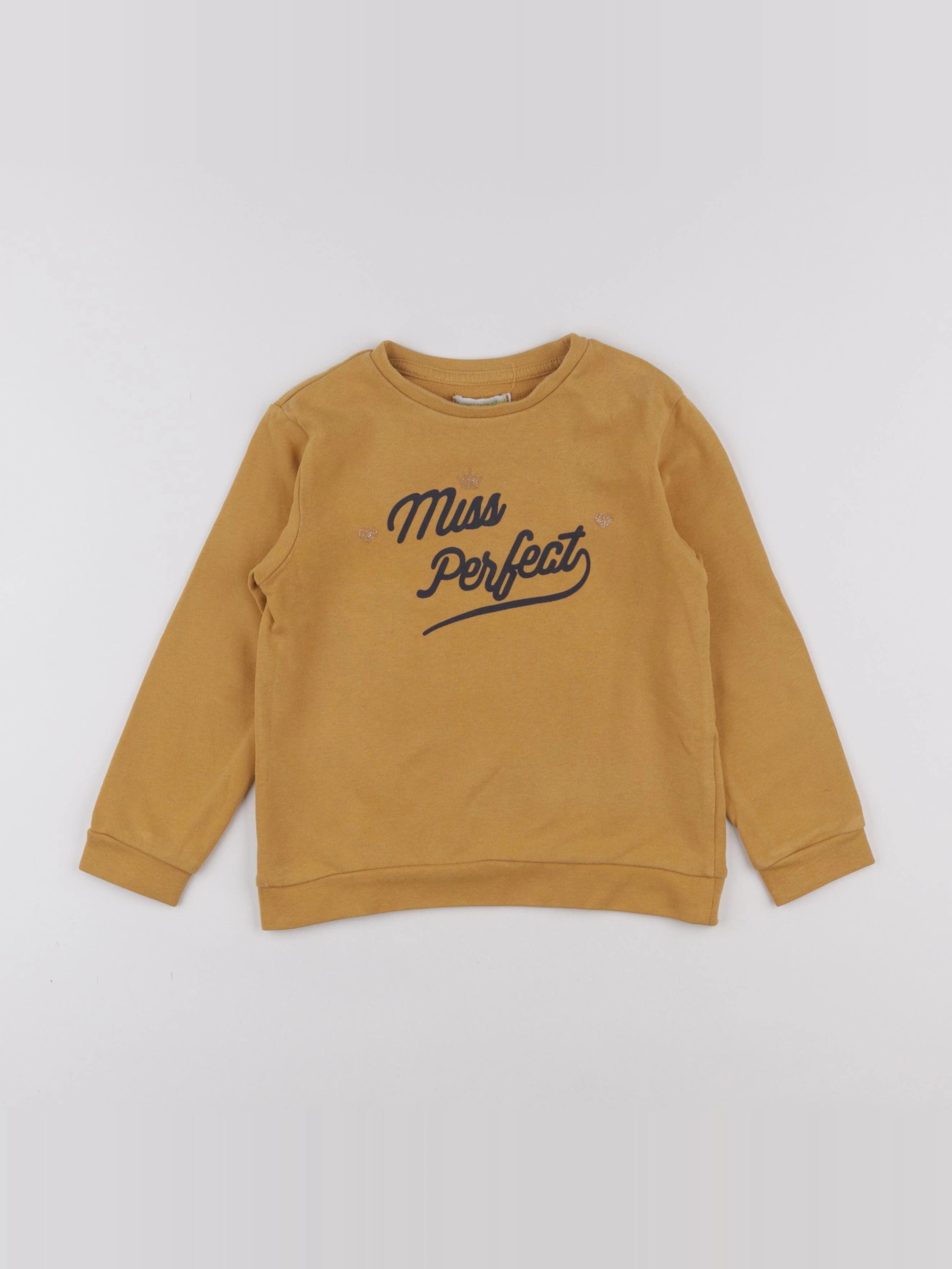 Vertbaudet - sweat jaune, or - 6 ans