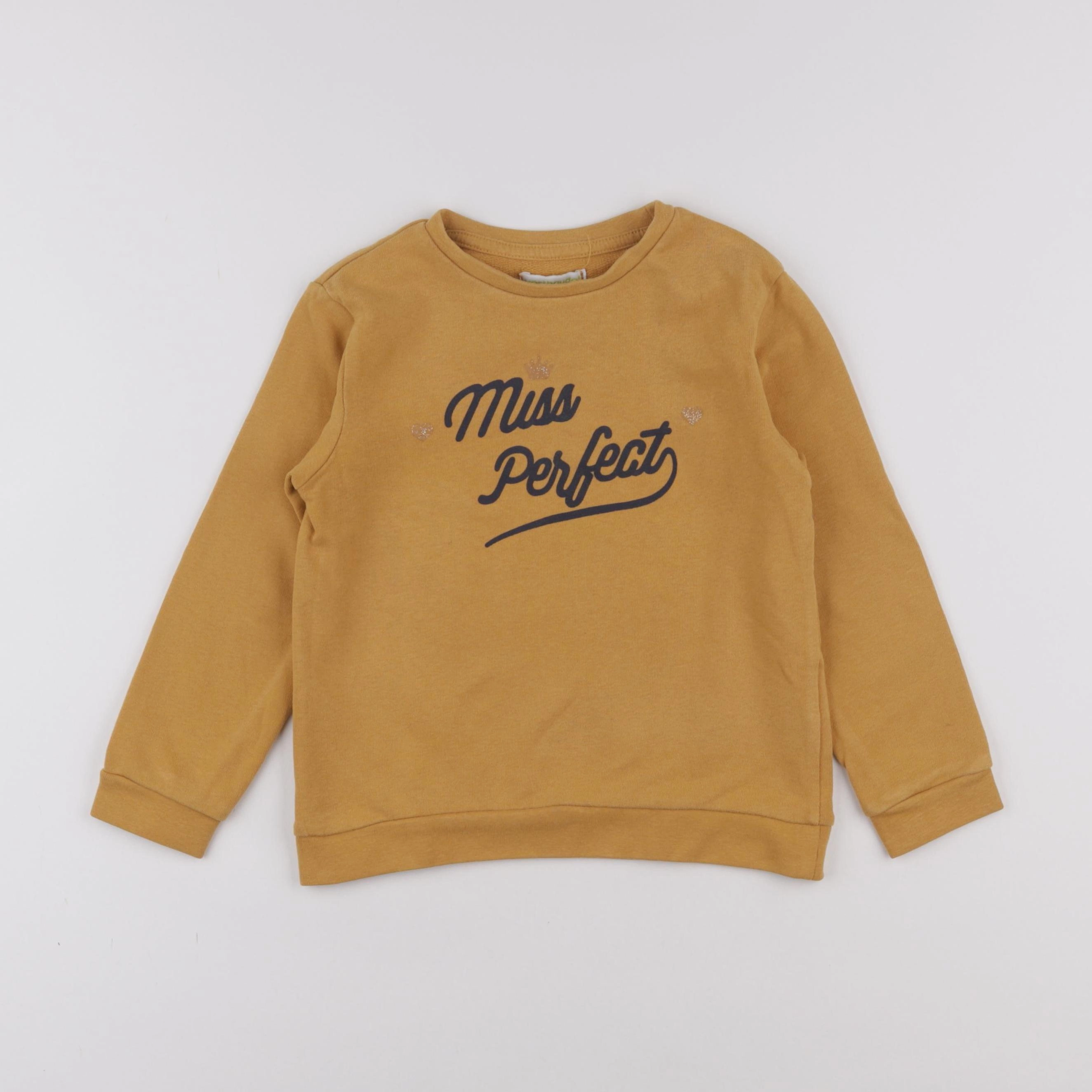 Vertbaudet - sweat jaune, or - 6 ans