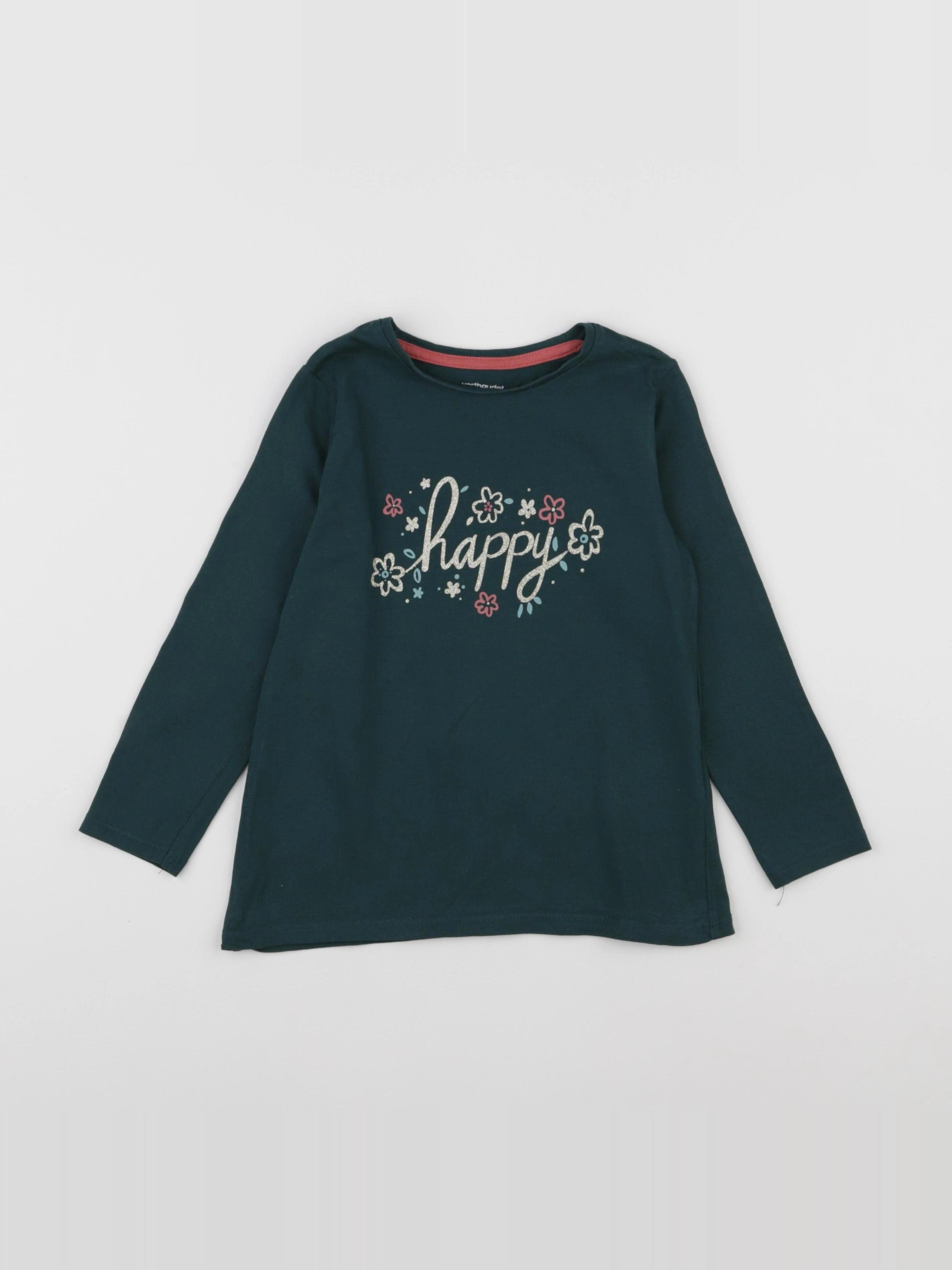 Vertbaudet - tee-shirt vert - 5 ans