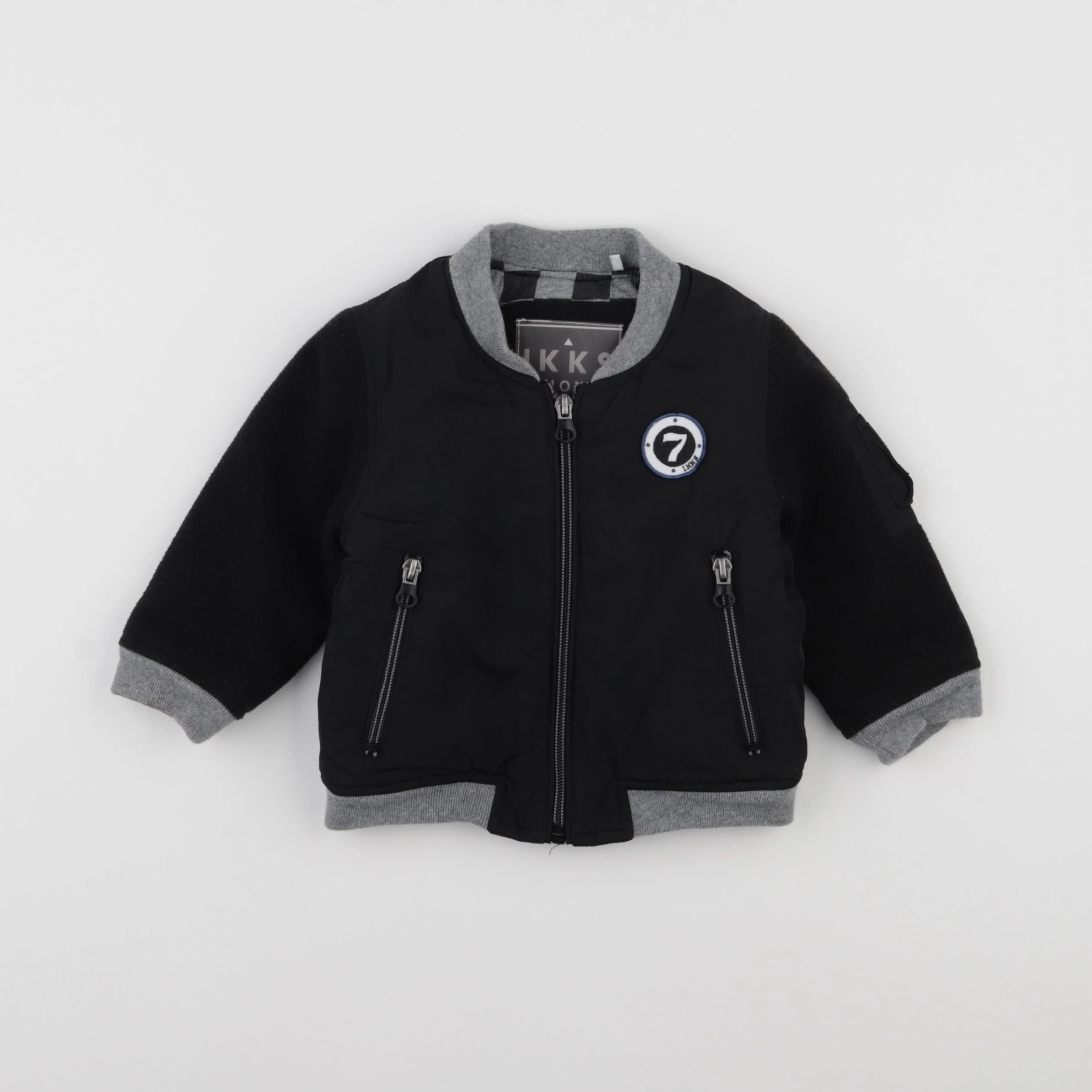 IKKS - veste doublé, imprimé au dos noir - 12 mois