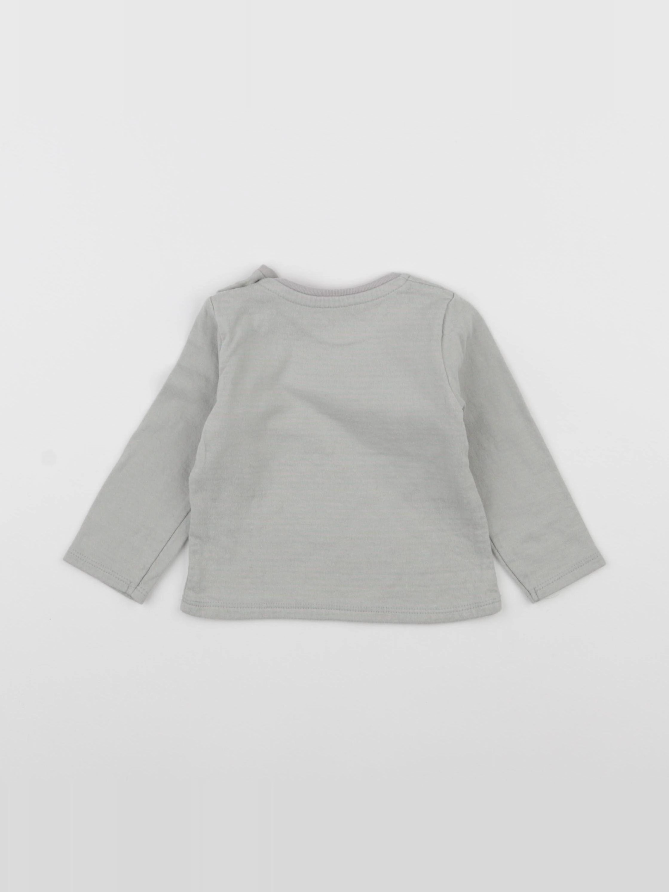 Bouchara - tee-shirt gris - 12 mois