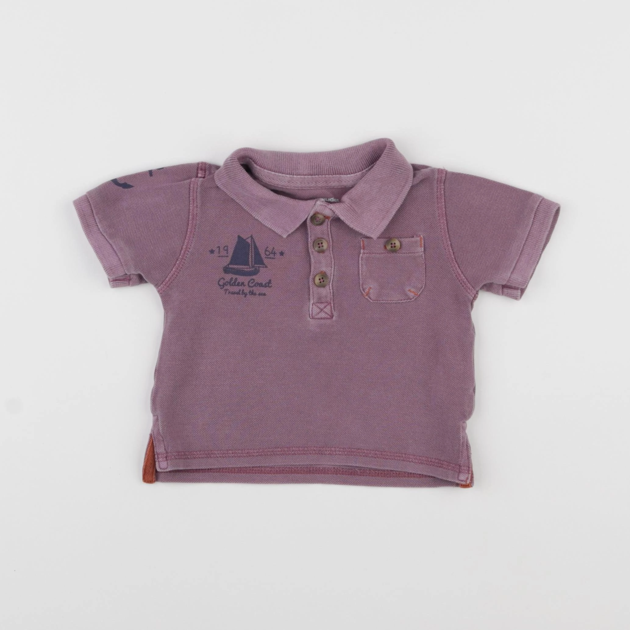 Vertbaudet - polo violet - 12 mois