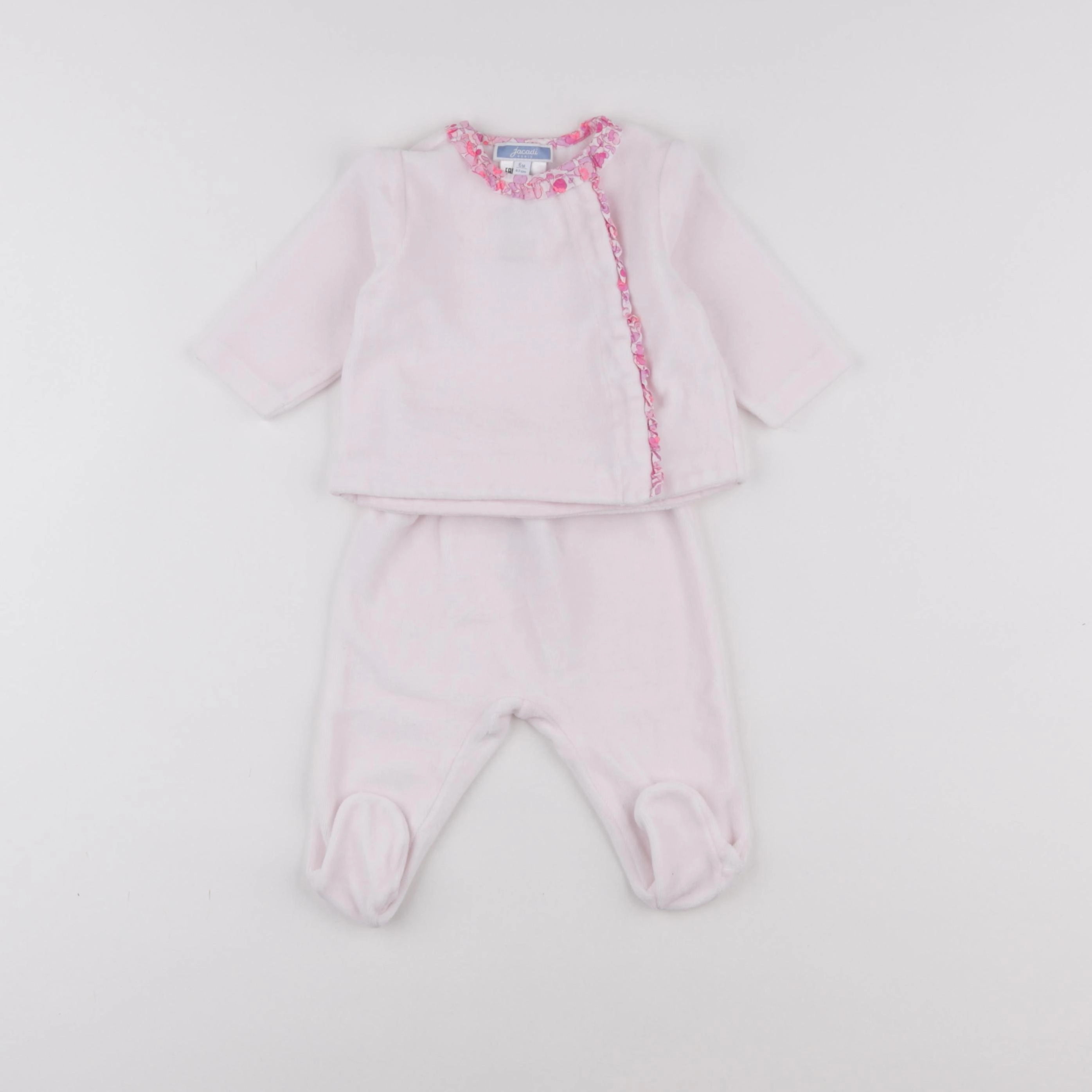 Jacadi - pyjama velours rose - 6 mois