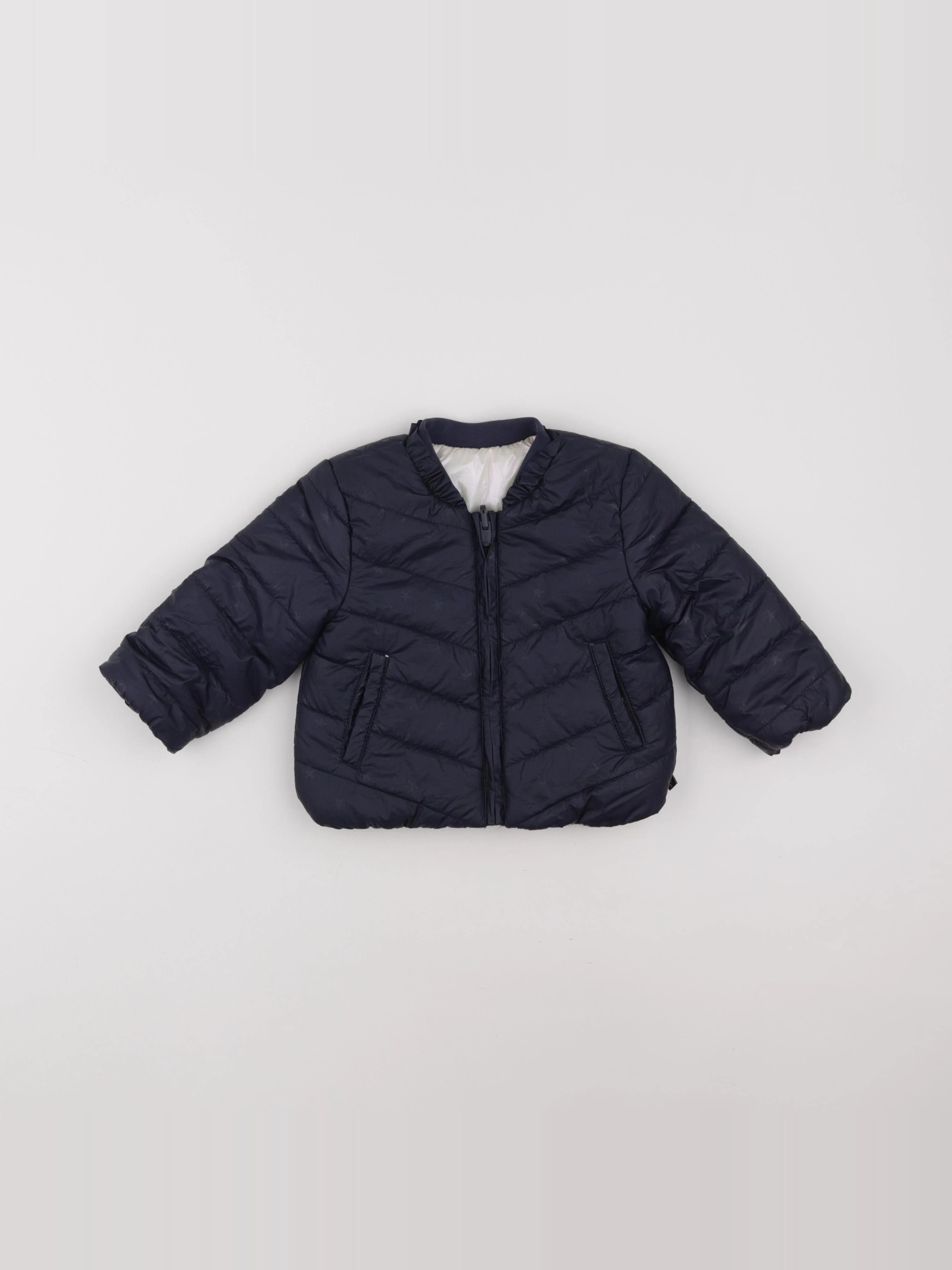 IKKS - doudoune bleu, beige - 12 mois
