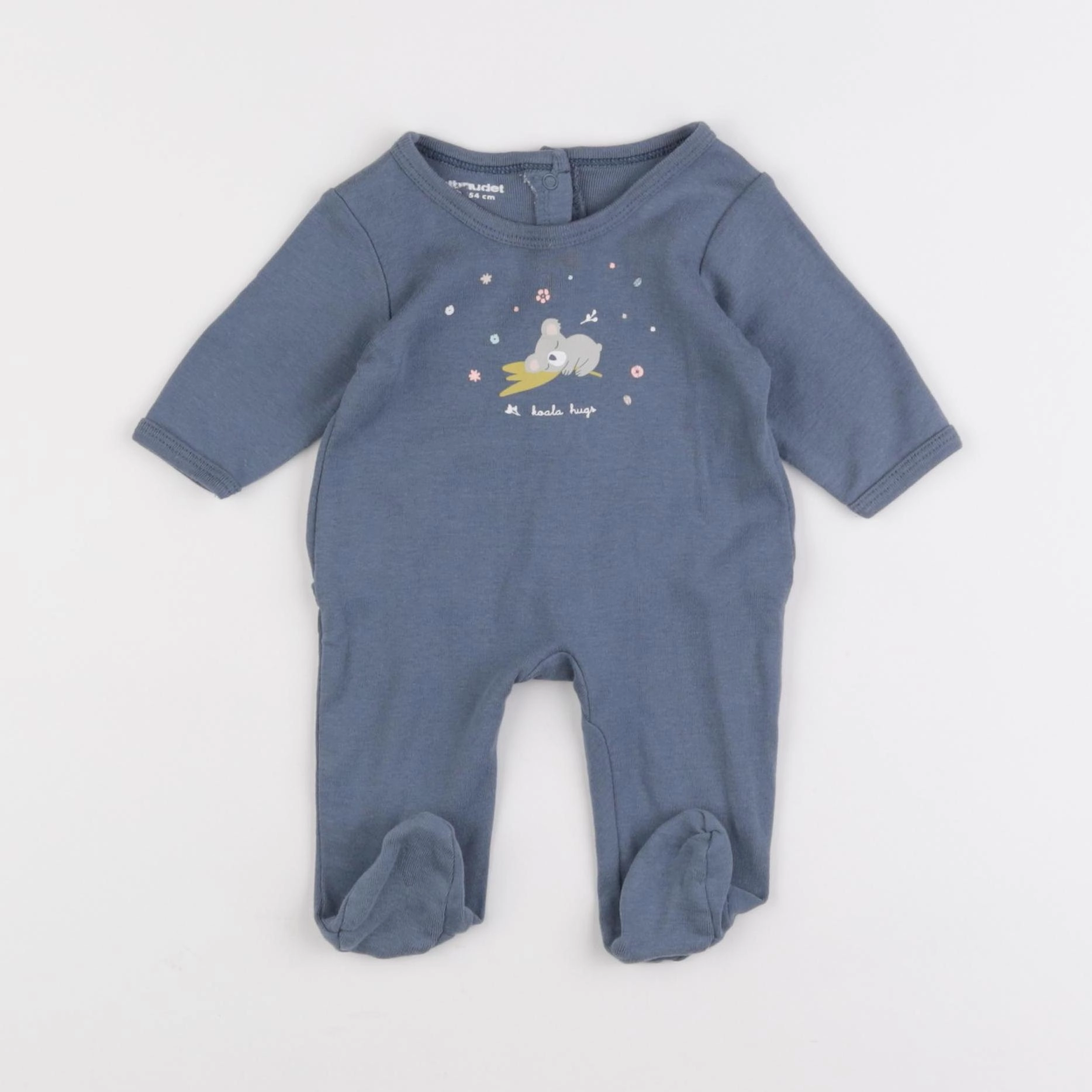 Vertbaudet - pyjama coton bleu - 1 mois