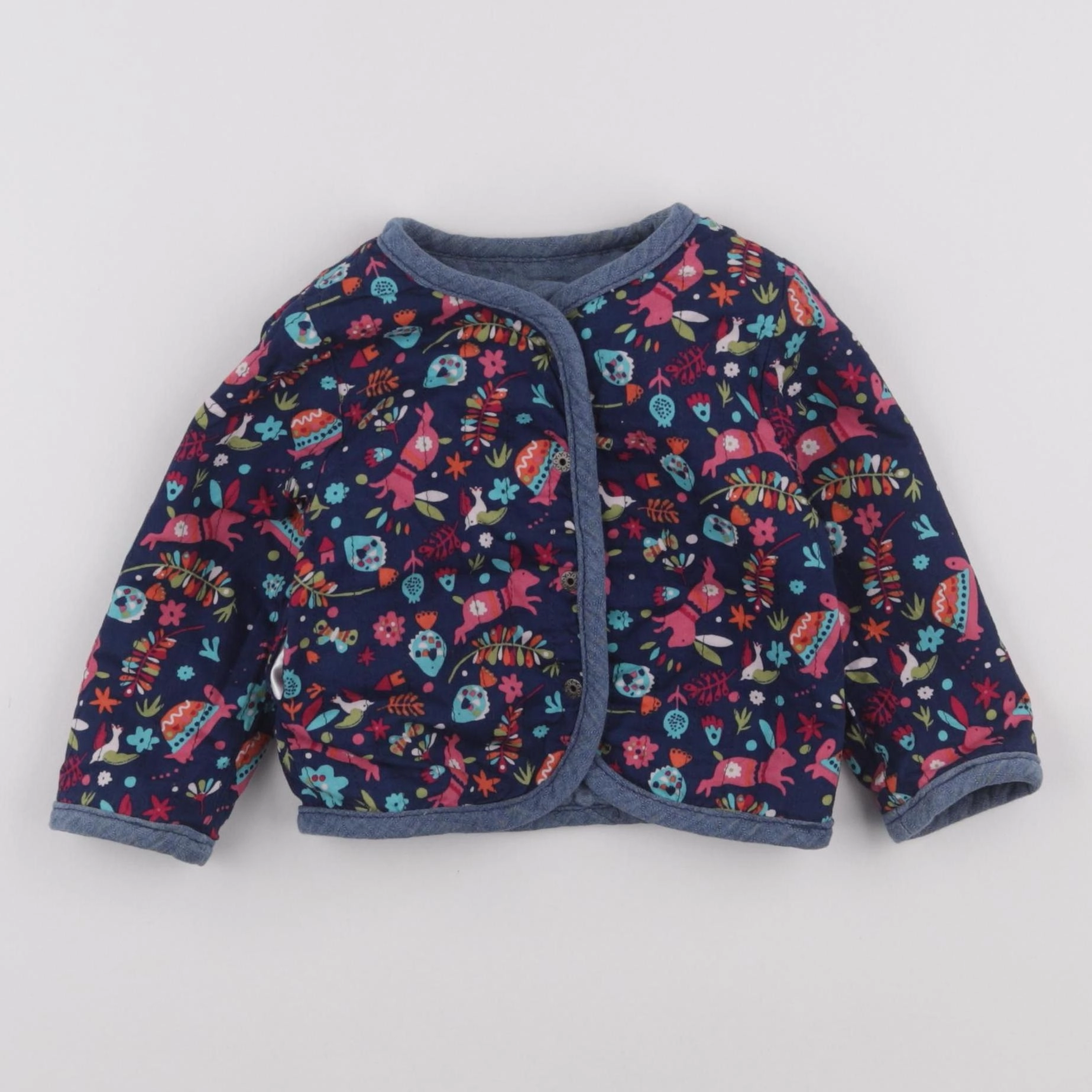 Vertbaudet - veste réversible bleu - 6 mois