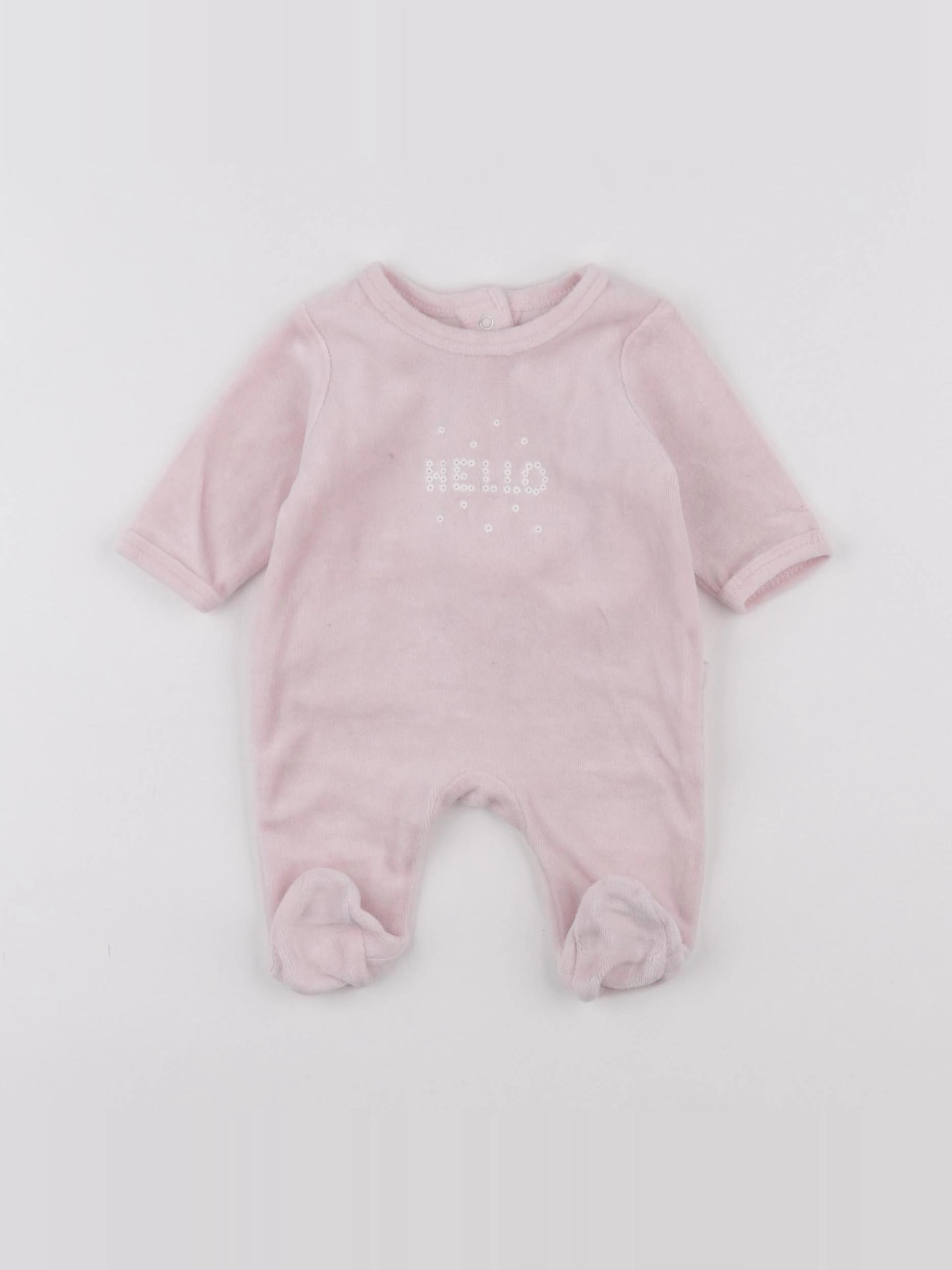 Vertbaudet - pyjama velours rose - 0 mois