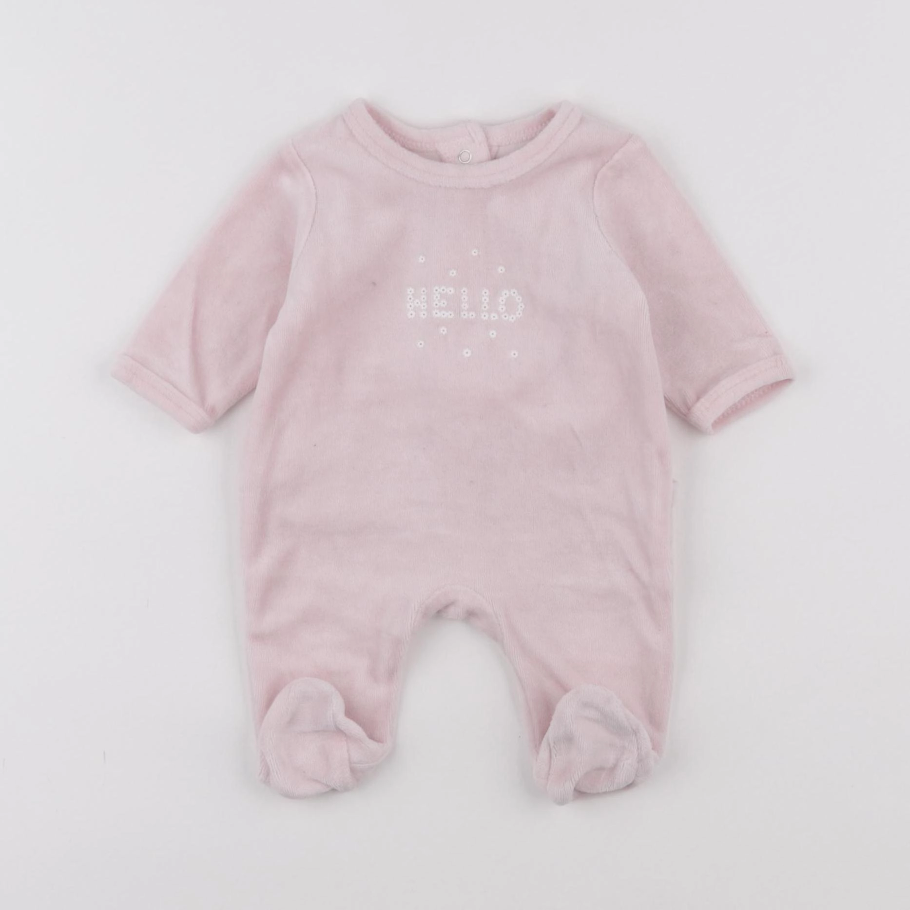 Vertbaudet - pyjama velours rose - 0 mois