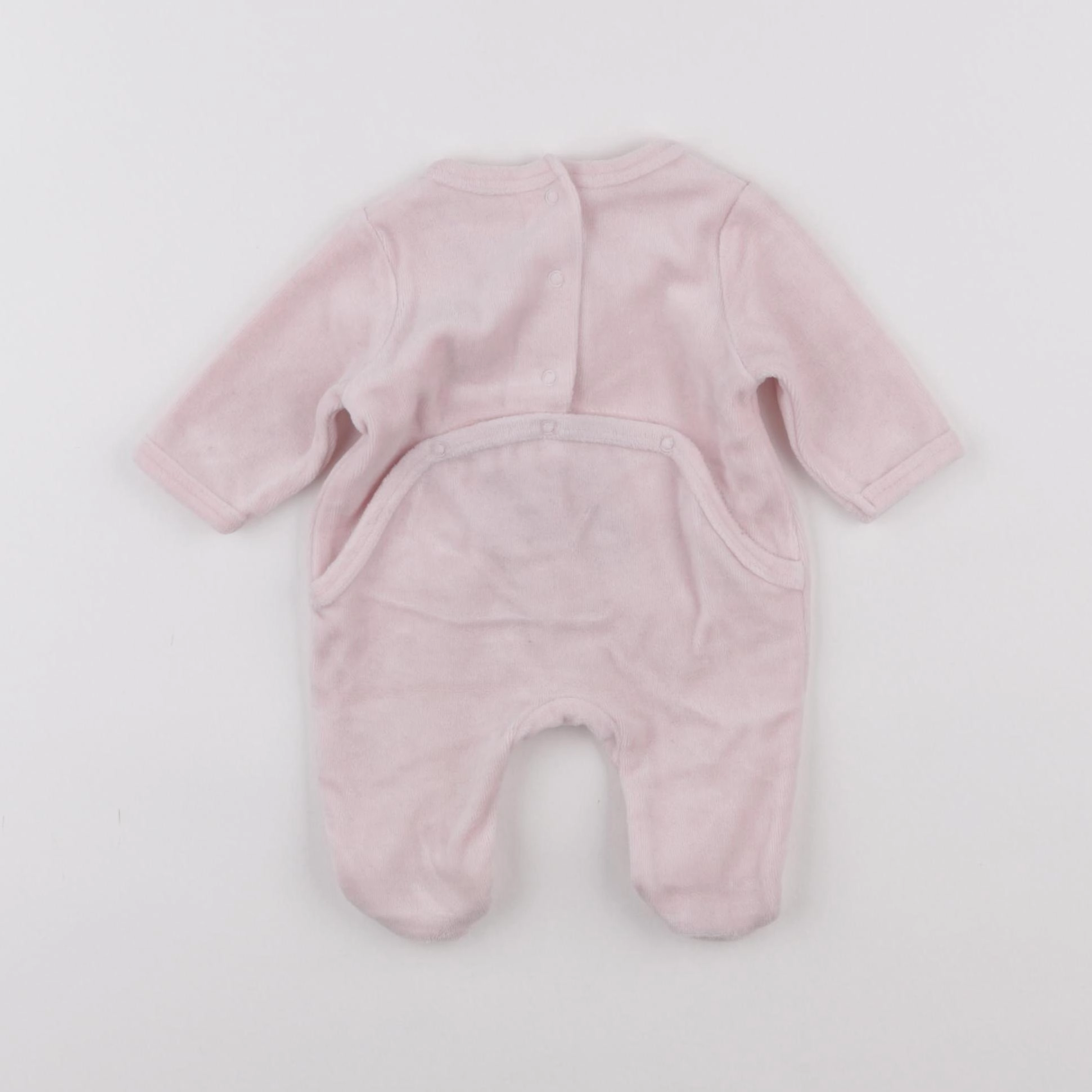Vertbaudet - pyjama velours rose - 0 mois