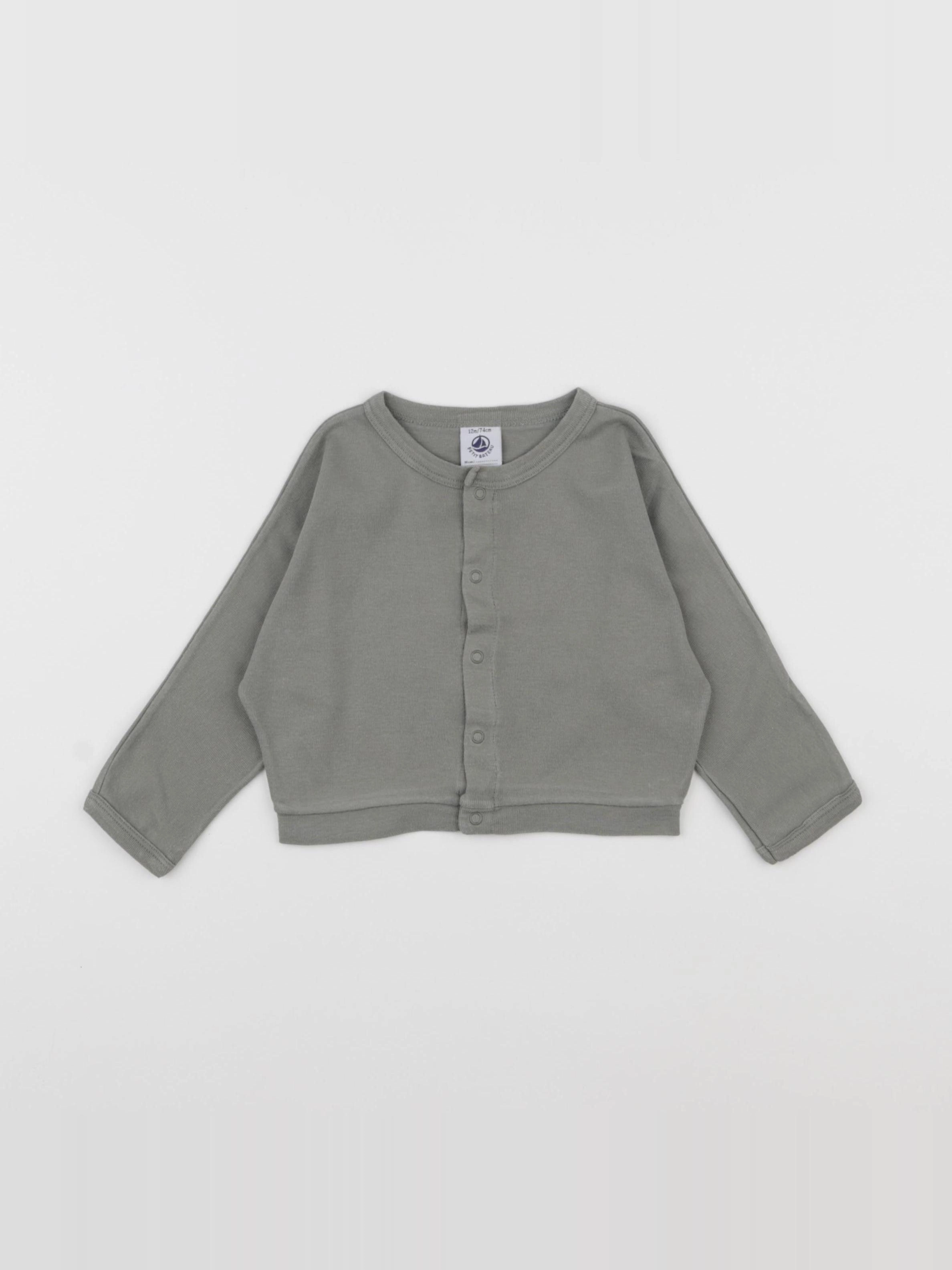 Petit Bateau - tee-shirt vert - 12 mois