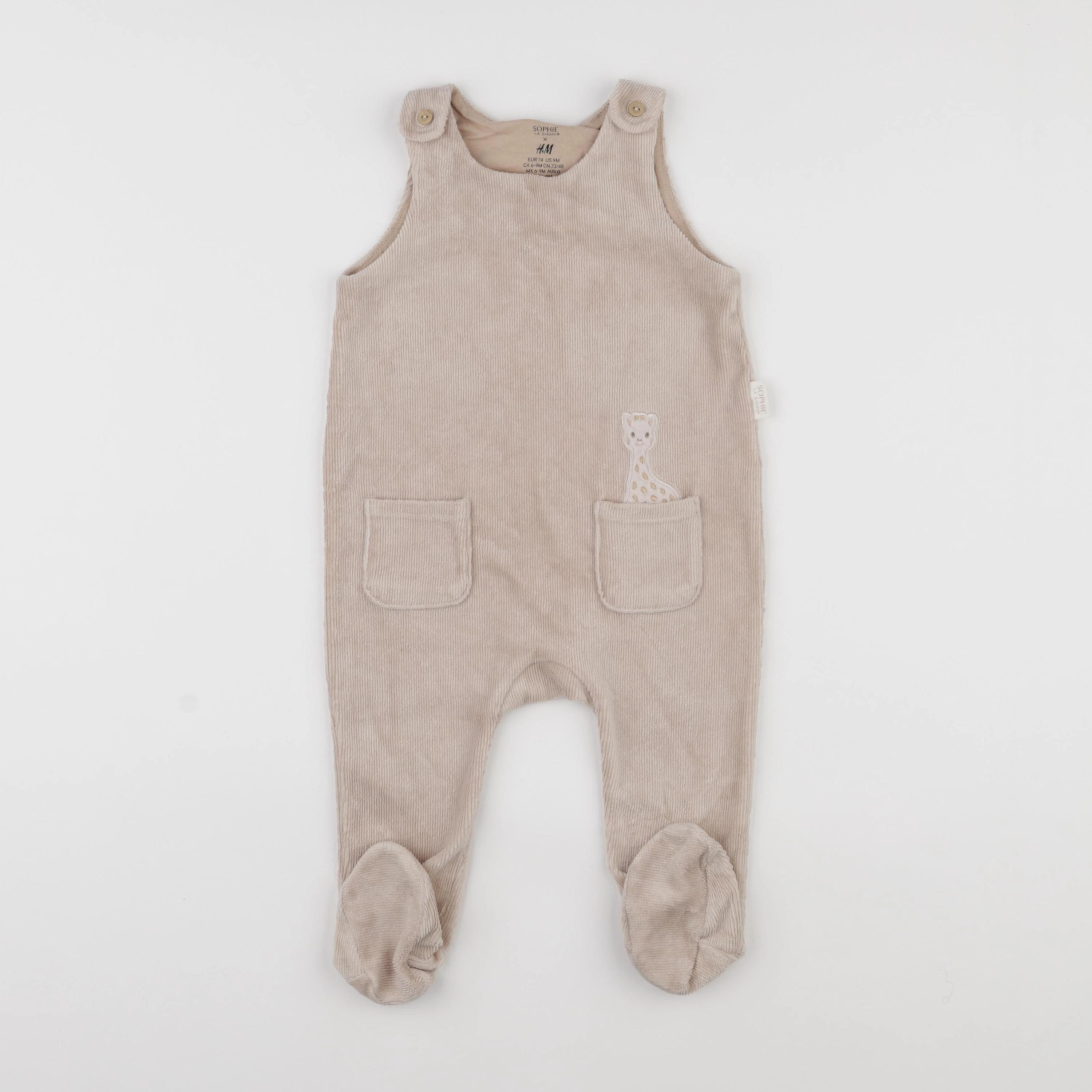 H&M - pyjama velours marron - 6/9 mois