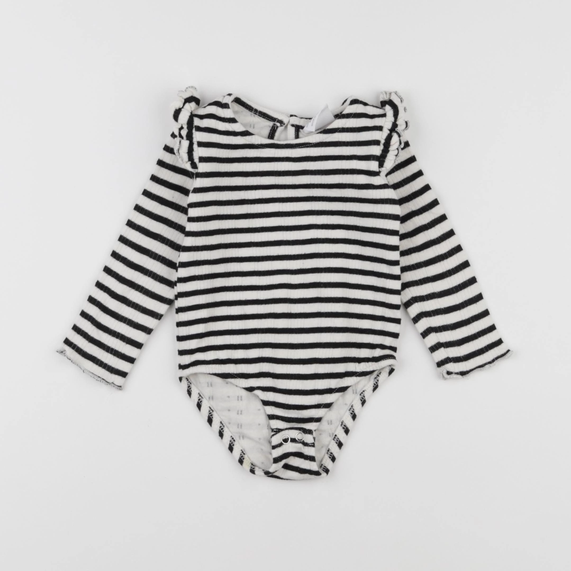 Zara - body blanc, noir - 12/18 mois