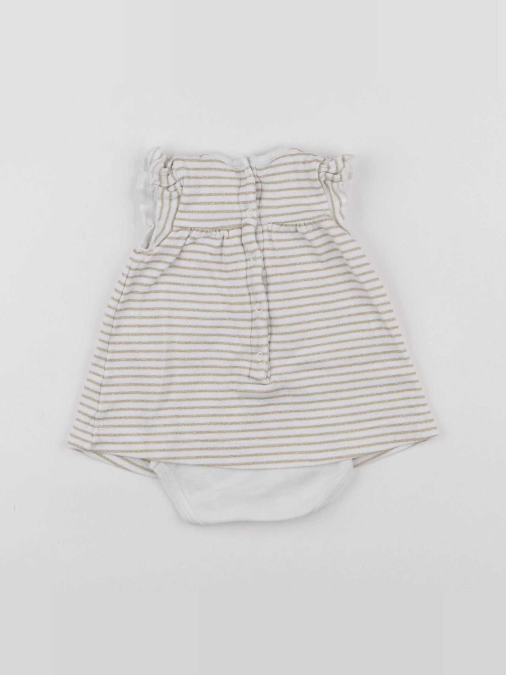 Petit Bateau - body robe blanc, or - 1 mois